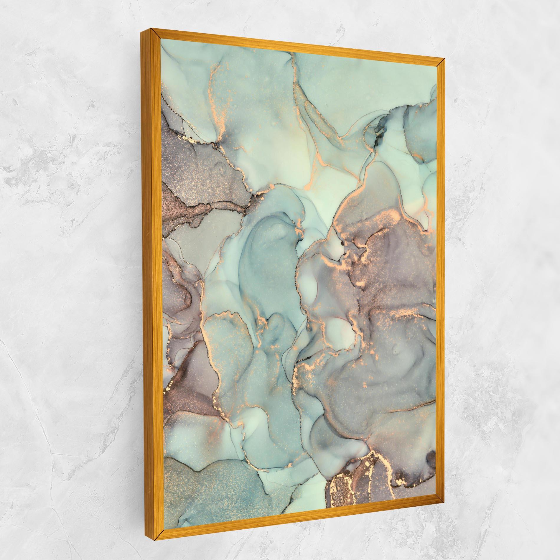 Leinwandbild Abstract Turquoise Marble mockup 1
