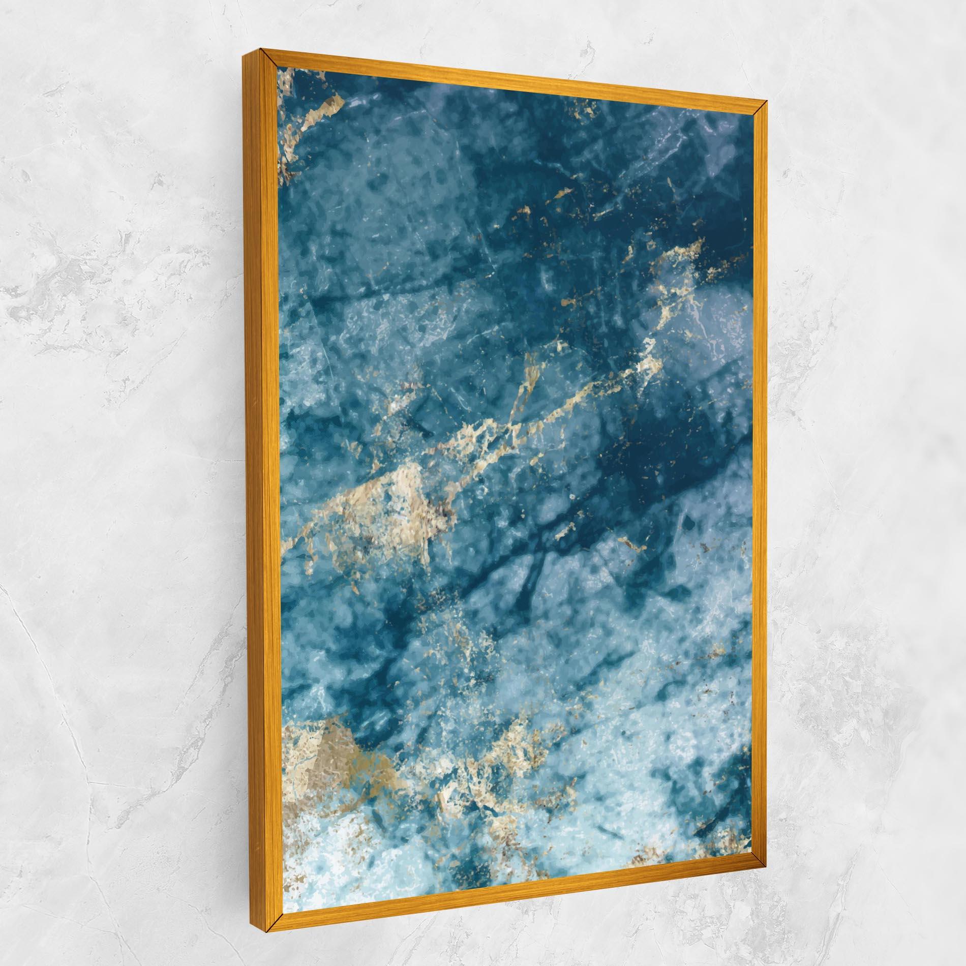 Leinwandbild Blue Water Marble mockup 1