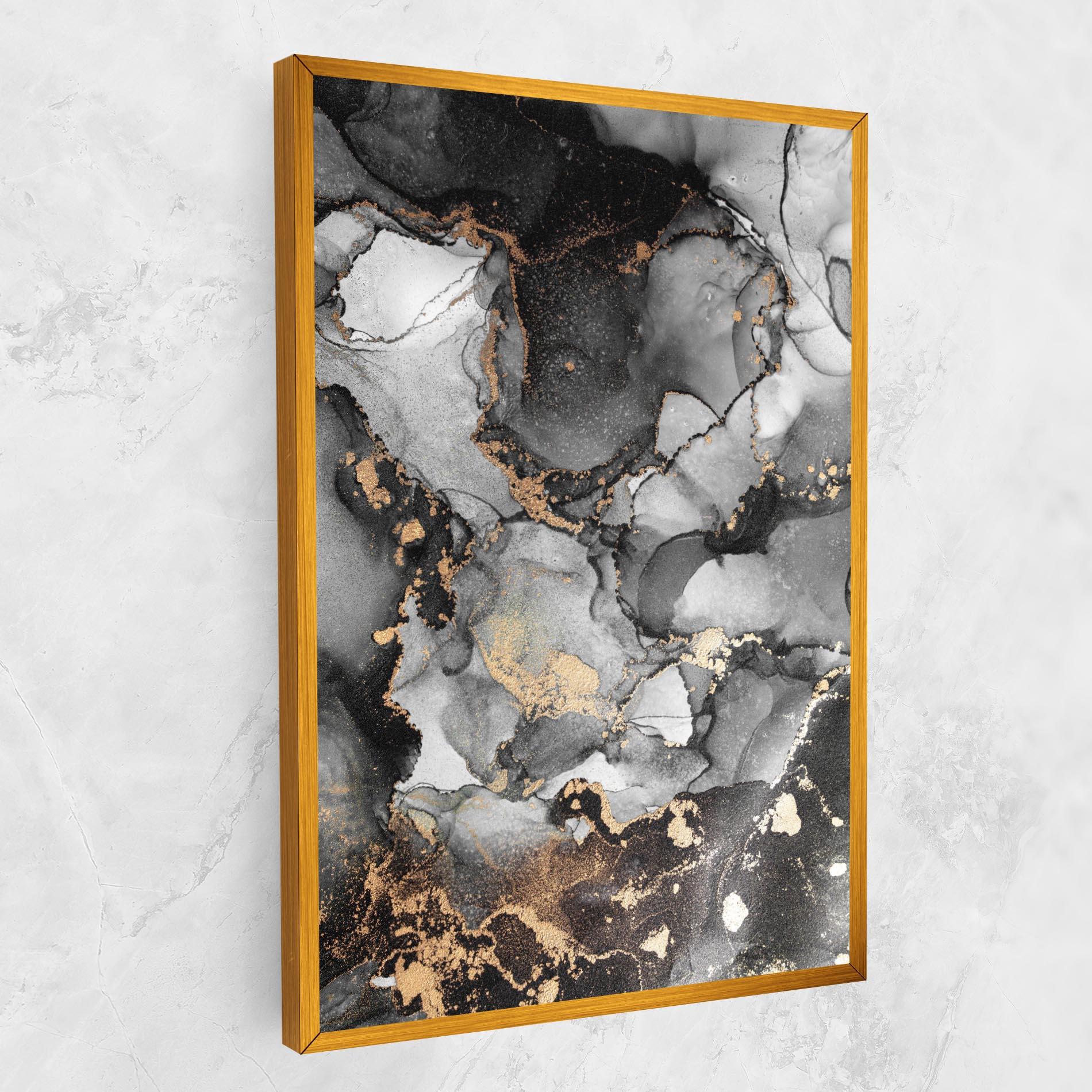 Leinwandbild Grey Gold Marble mockup 1