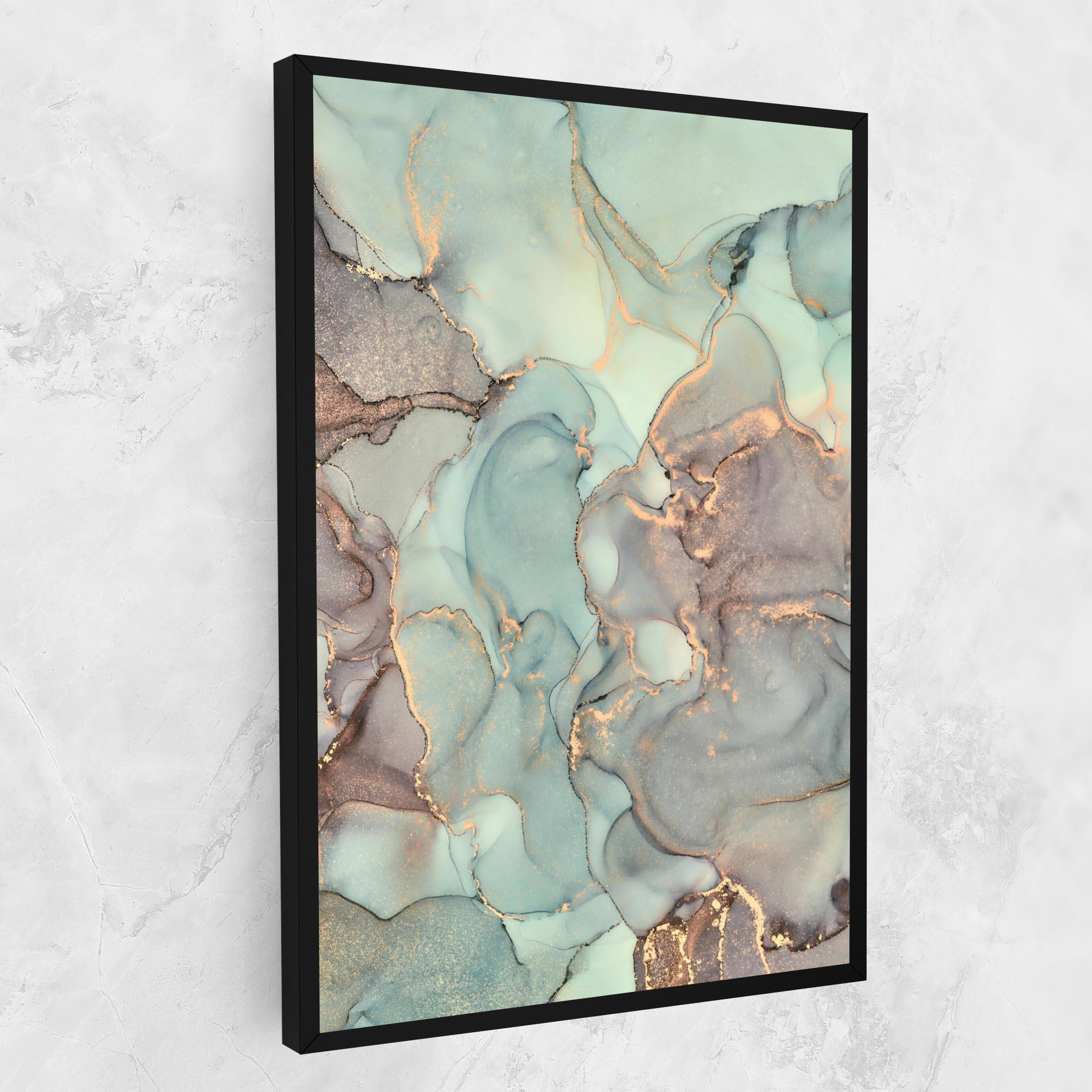 Leinwandbild Abstract Turquoise Marble mockup 1