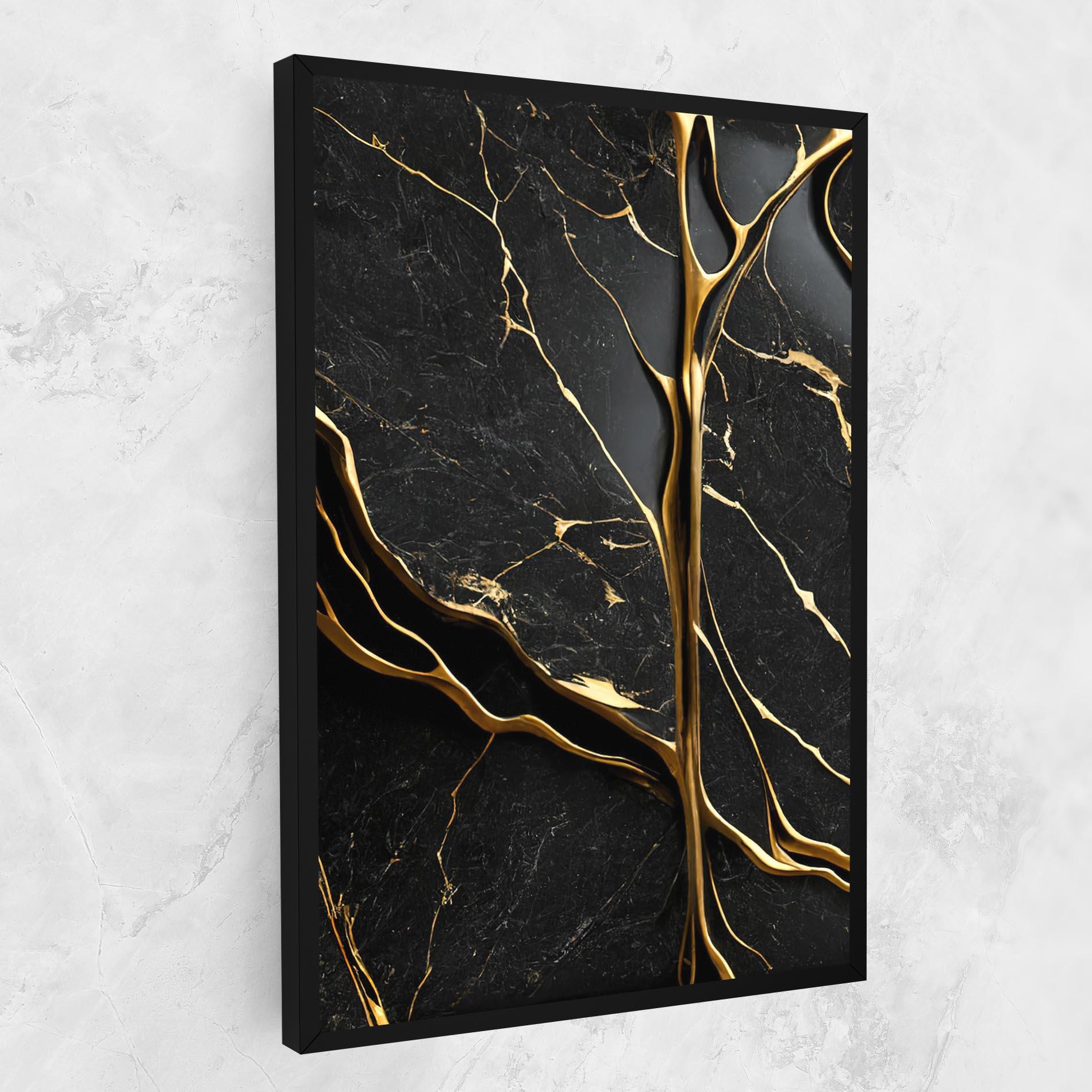 Leinwandbild Black Square Marble mockup 1