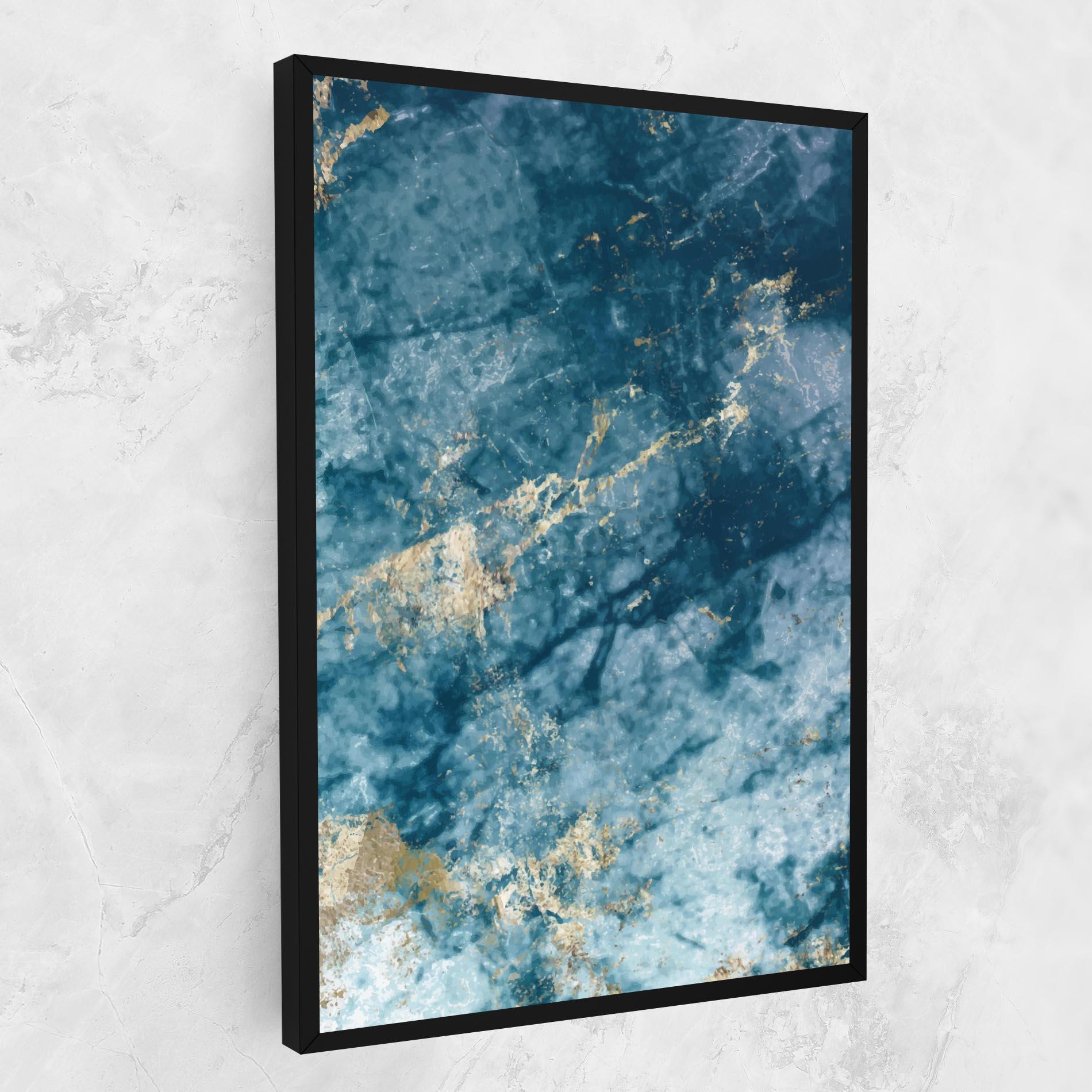 Leinwandbild Blue Water Marble mockup 1