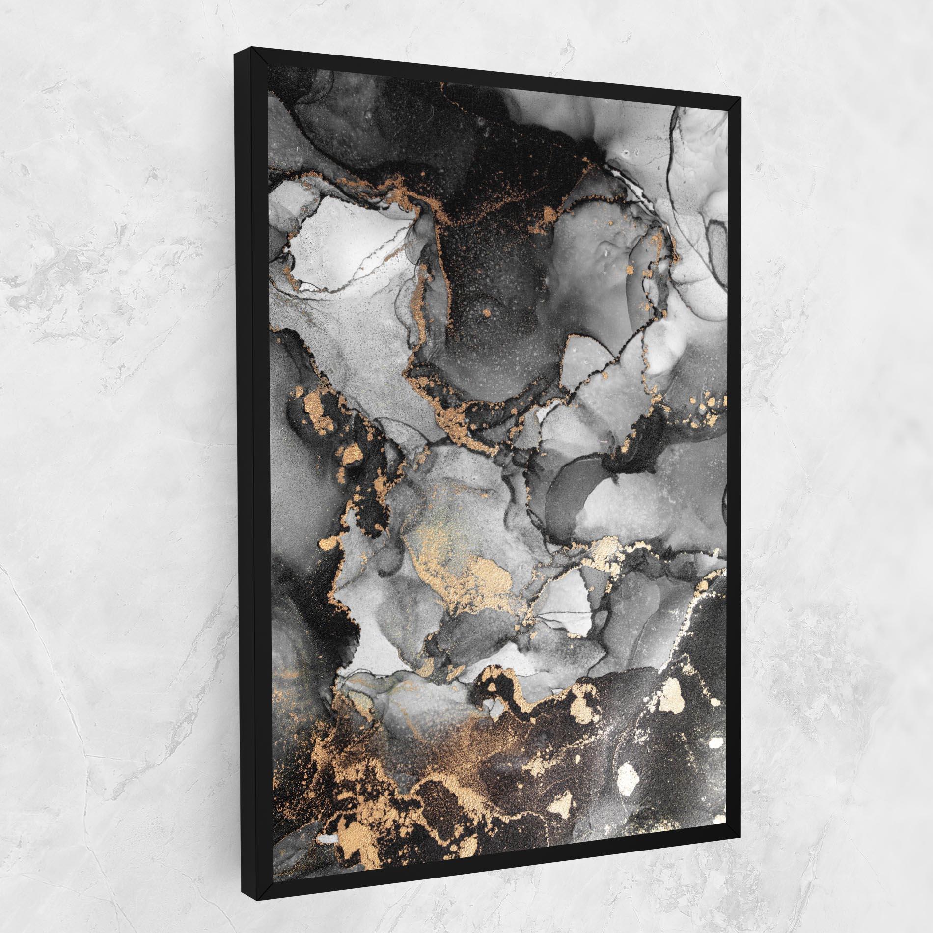 Leinwandbild Grey Gold Marble mockup 1