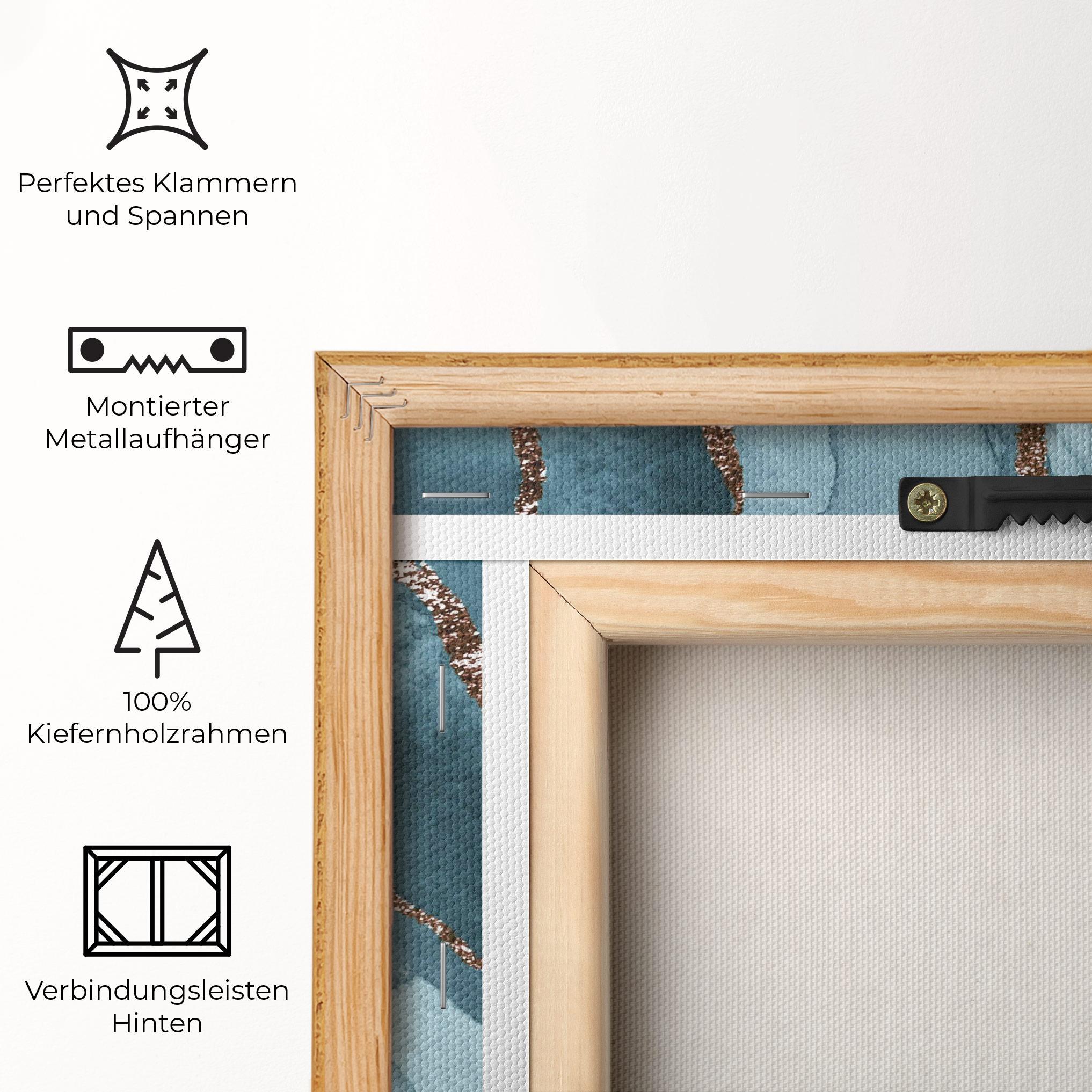 Leinwandbild Blue Golden Glitter mockup 5