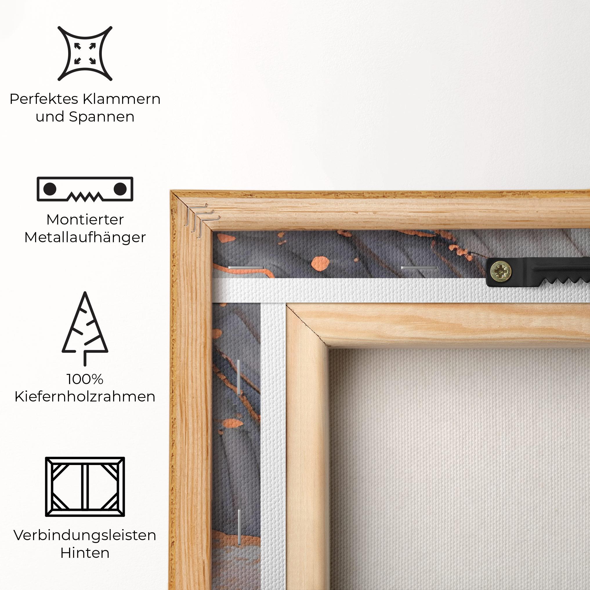 Leinwandbild Grey Pink Liquid Marble mockup 5