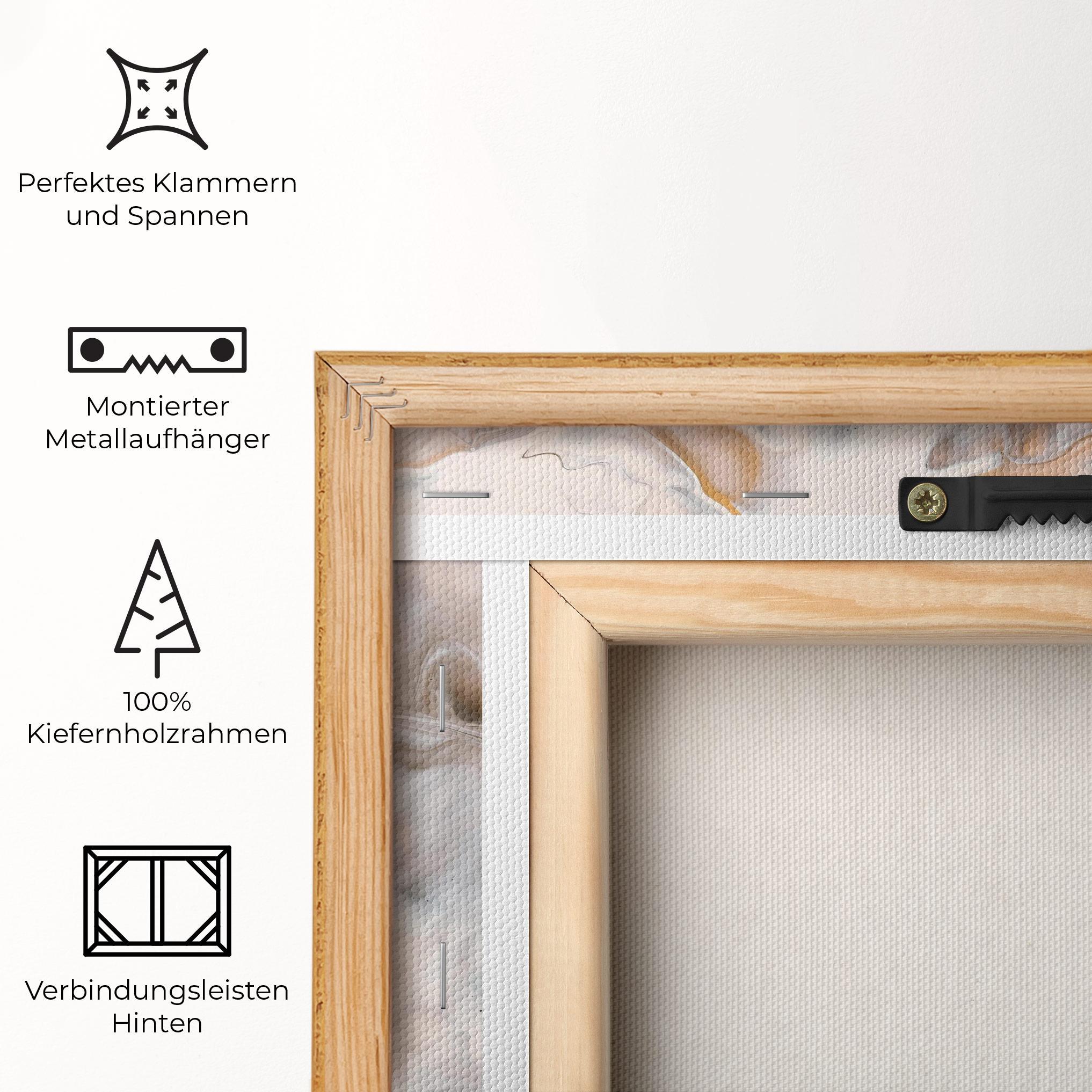 Leinwandbild White Gold Abstract mockup 5