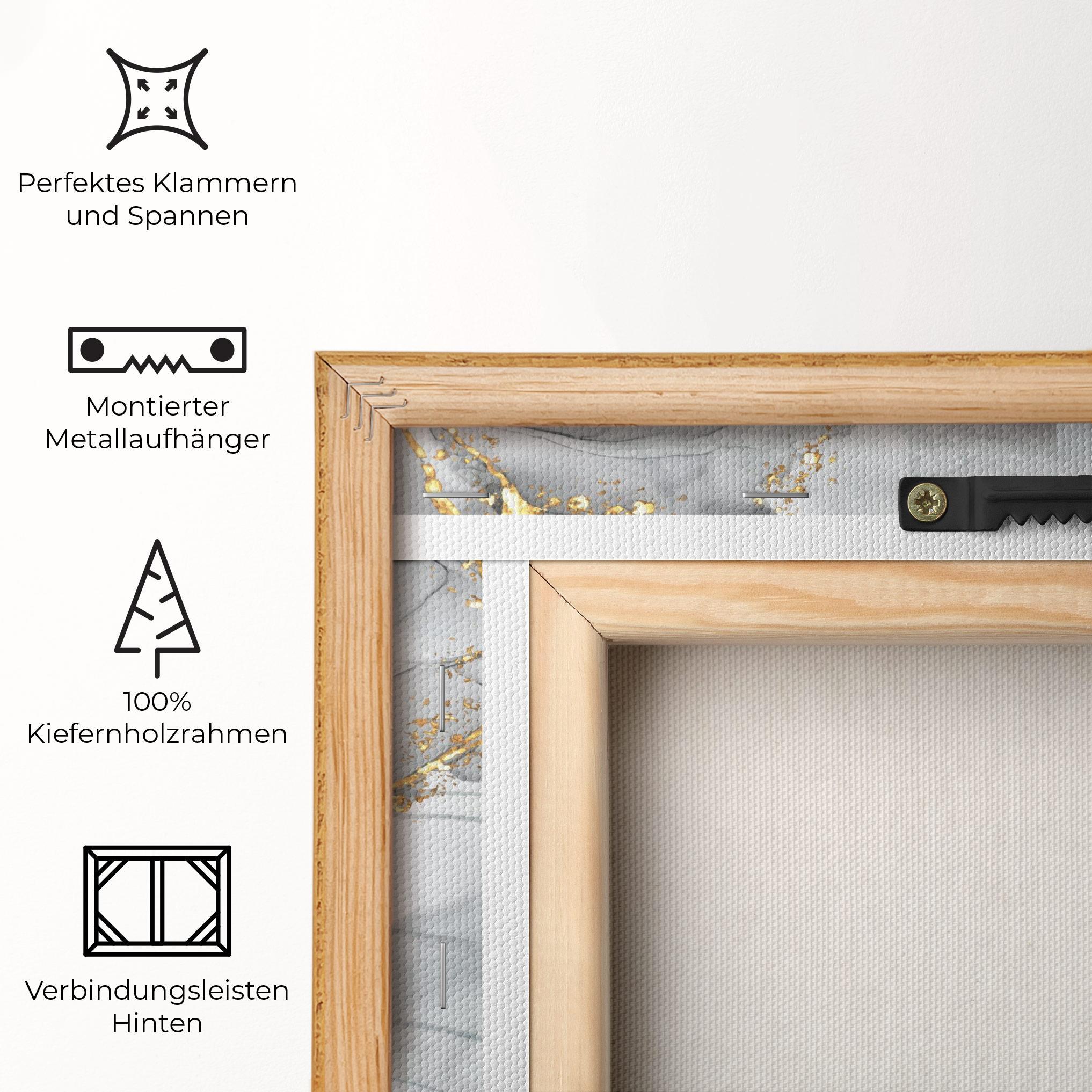 Leinwandbild White Ink Marble mockup 5