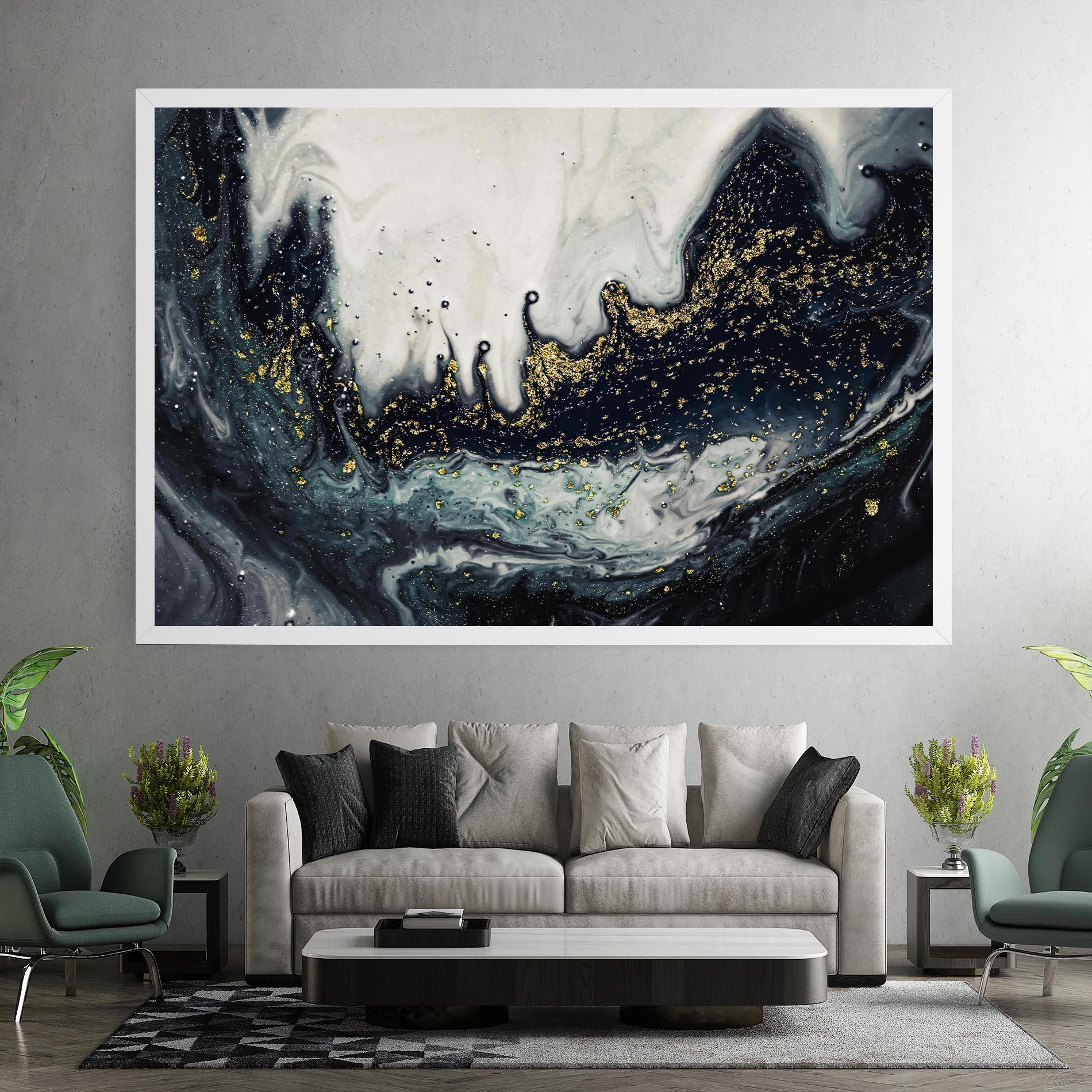 Leinwandbild Abstract Black mockup 7