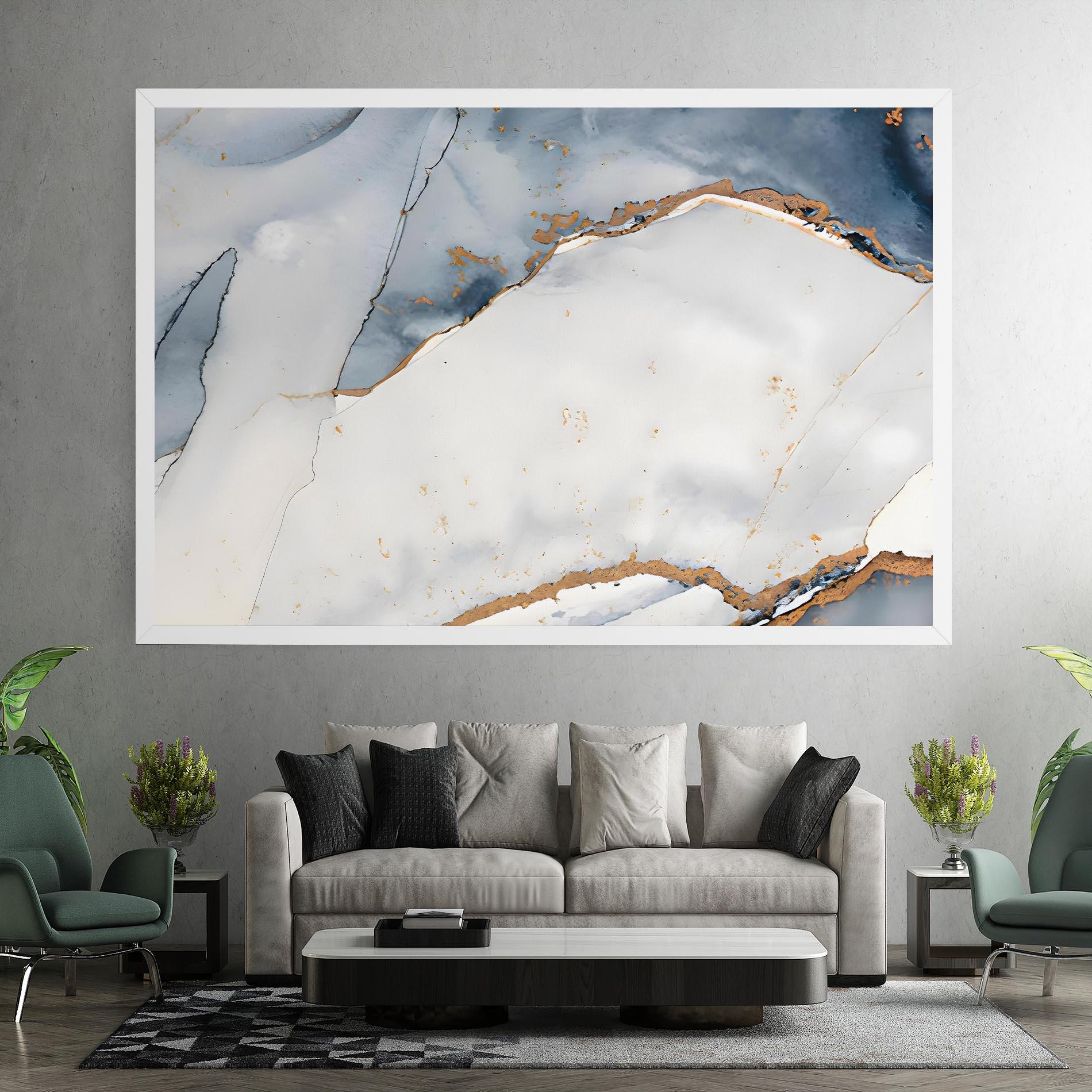 Leinwandbild Blue Watercolor mockup 7