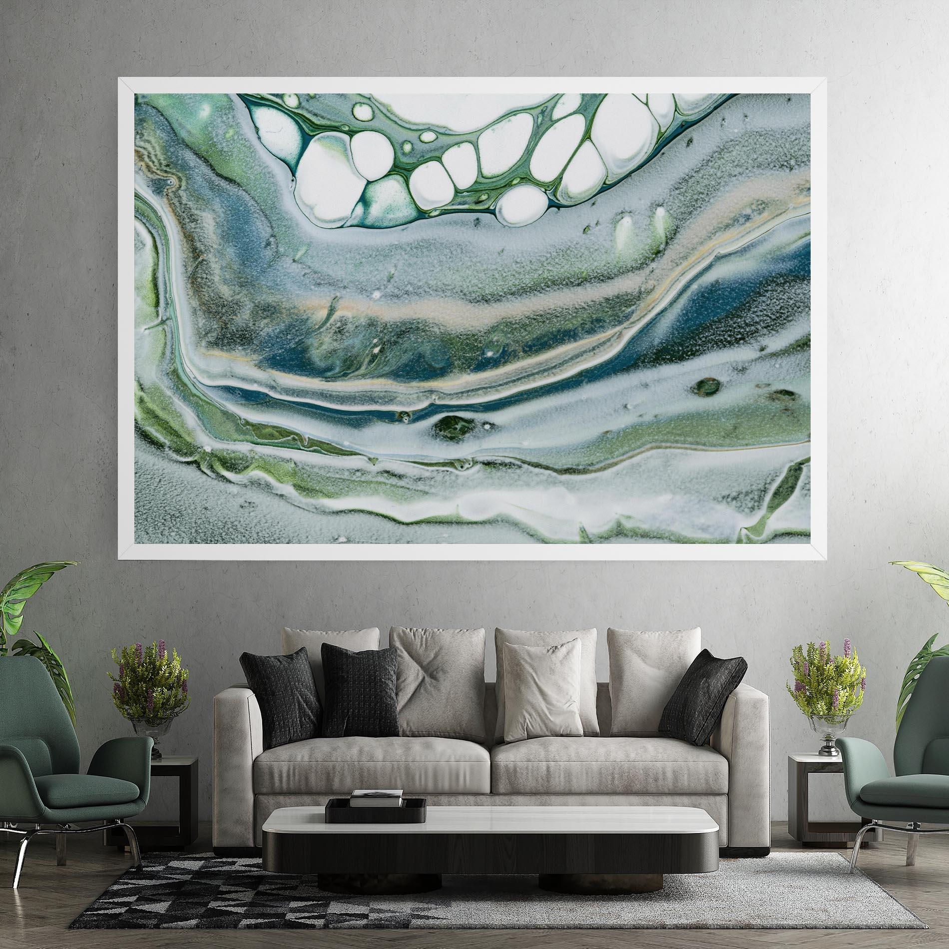 Leinwandbild Dark Green Liquid mockup 7