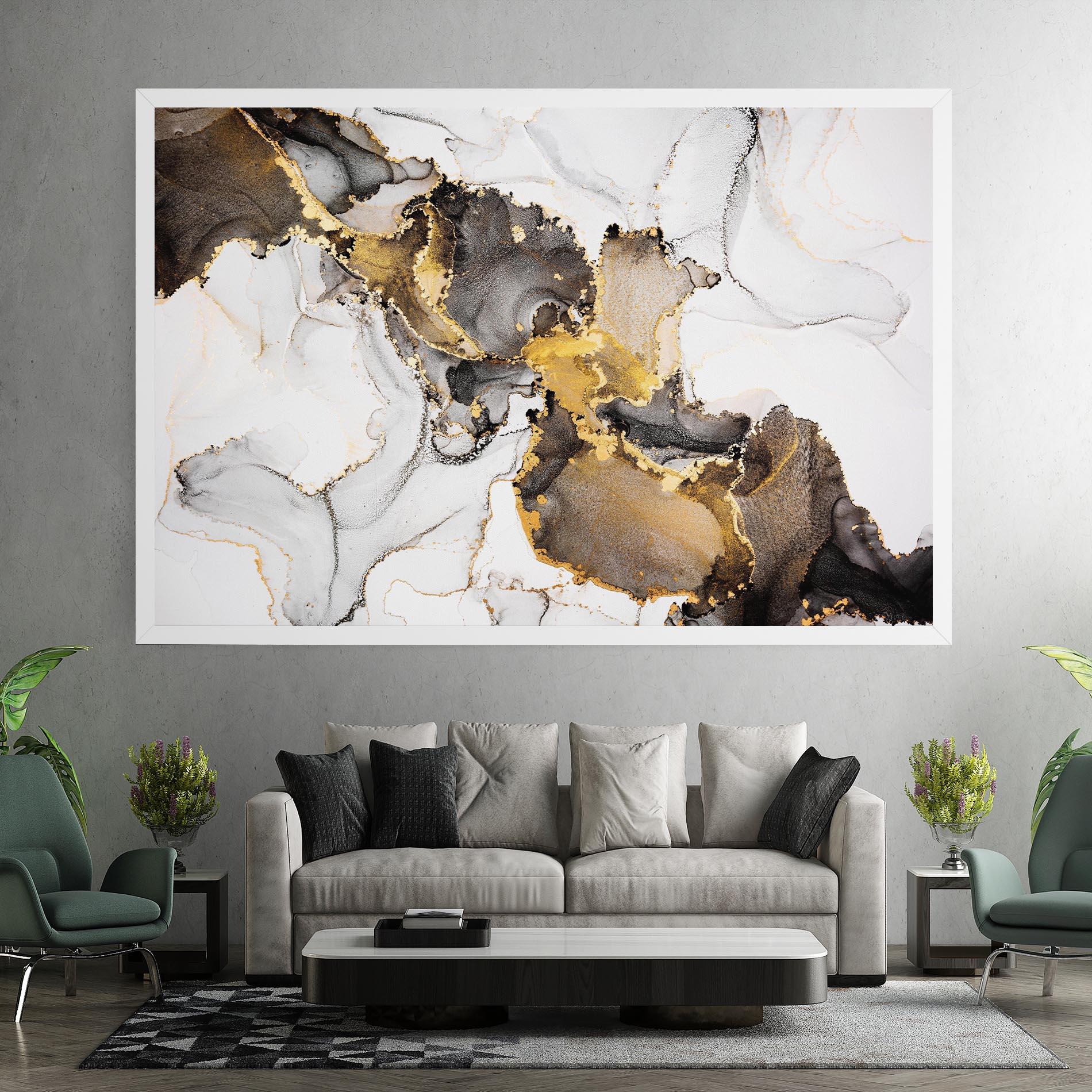 Leinwandbild Golden Marble Shades mockup 7