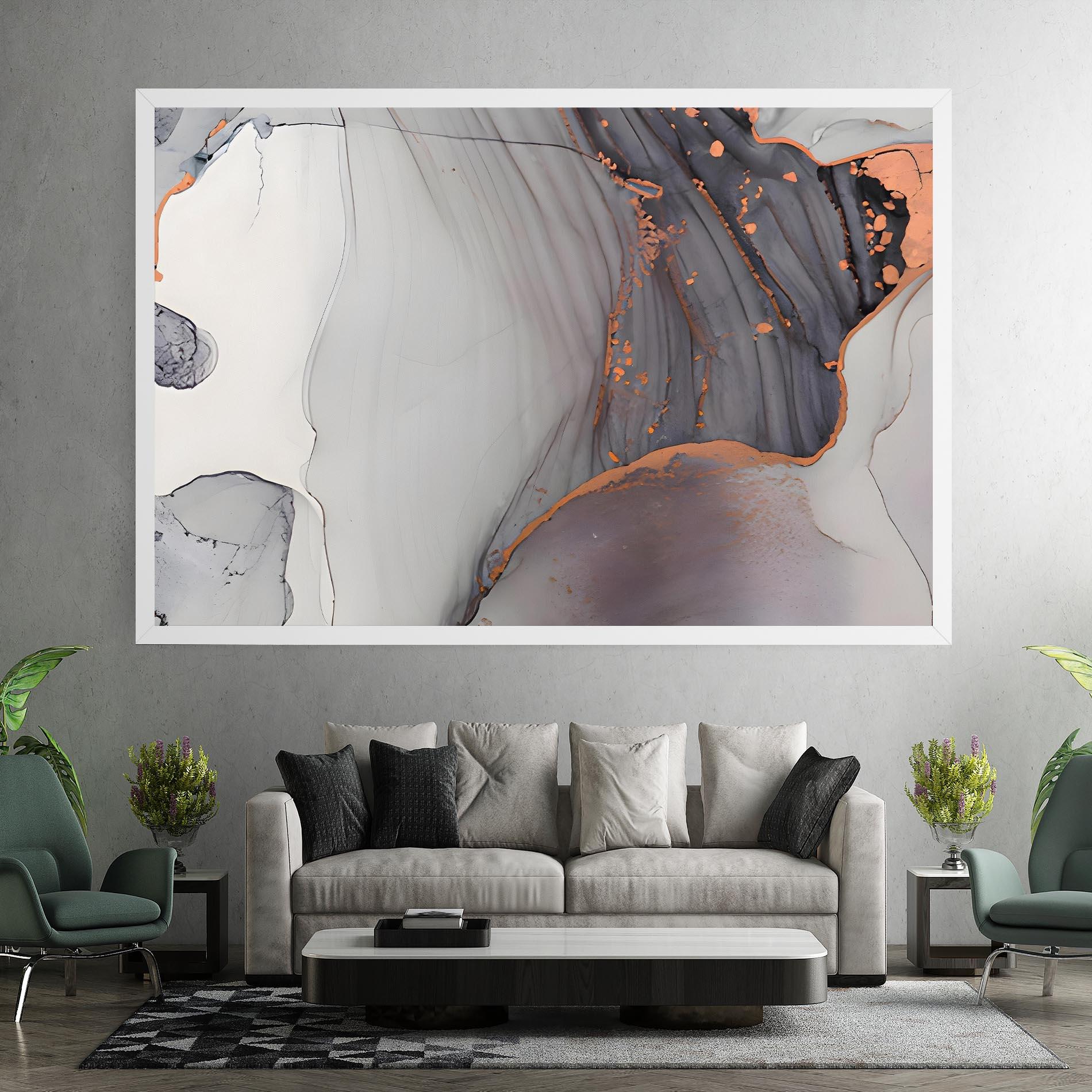 Leinwandbild Grey Pink Liquid Marble mockup 7