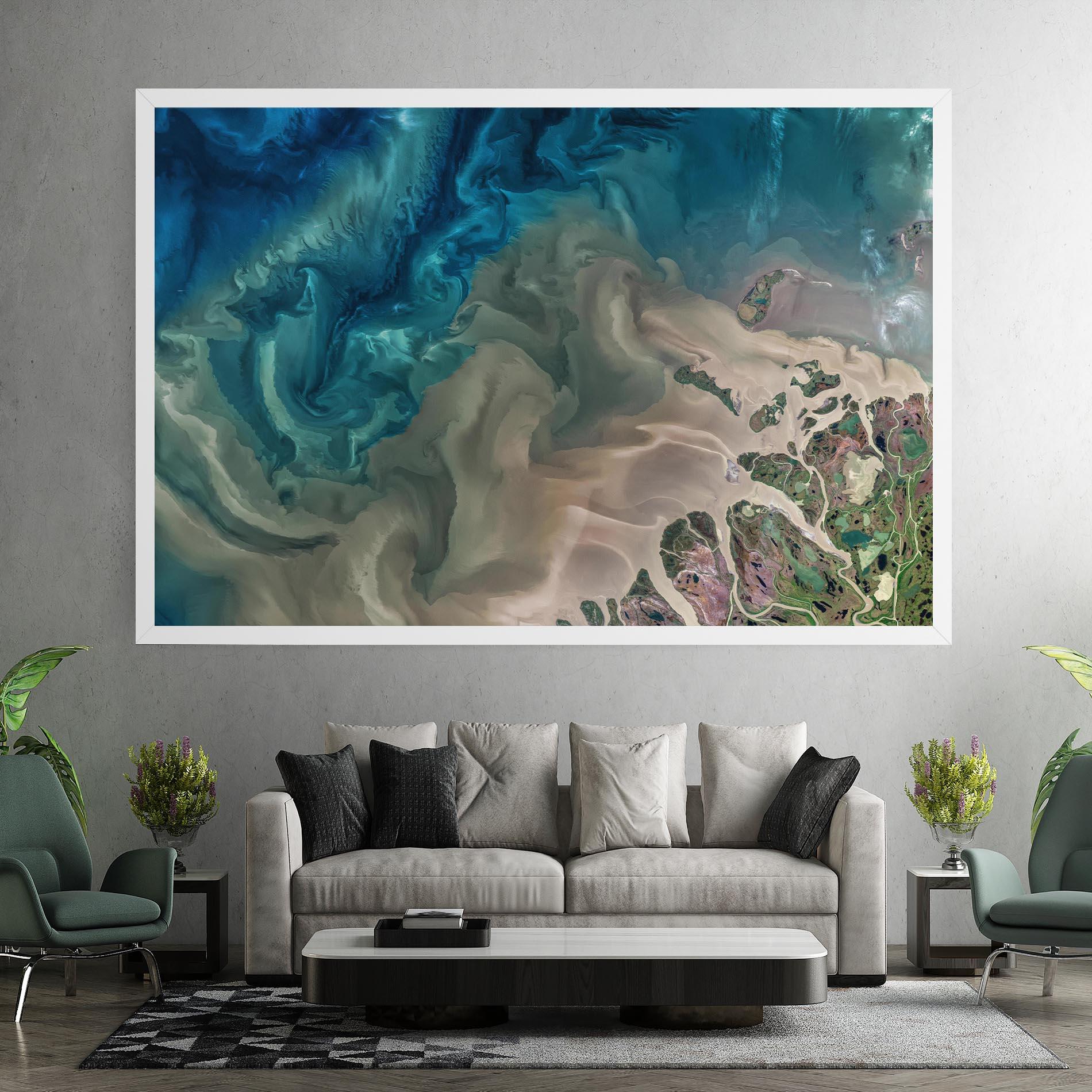 Leinwandbild Ocean Blue Marble mockup 7