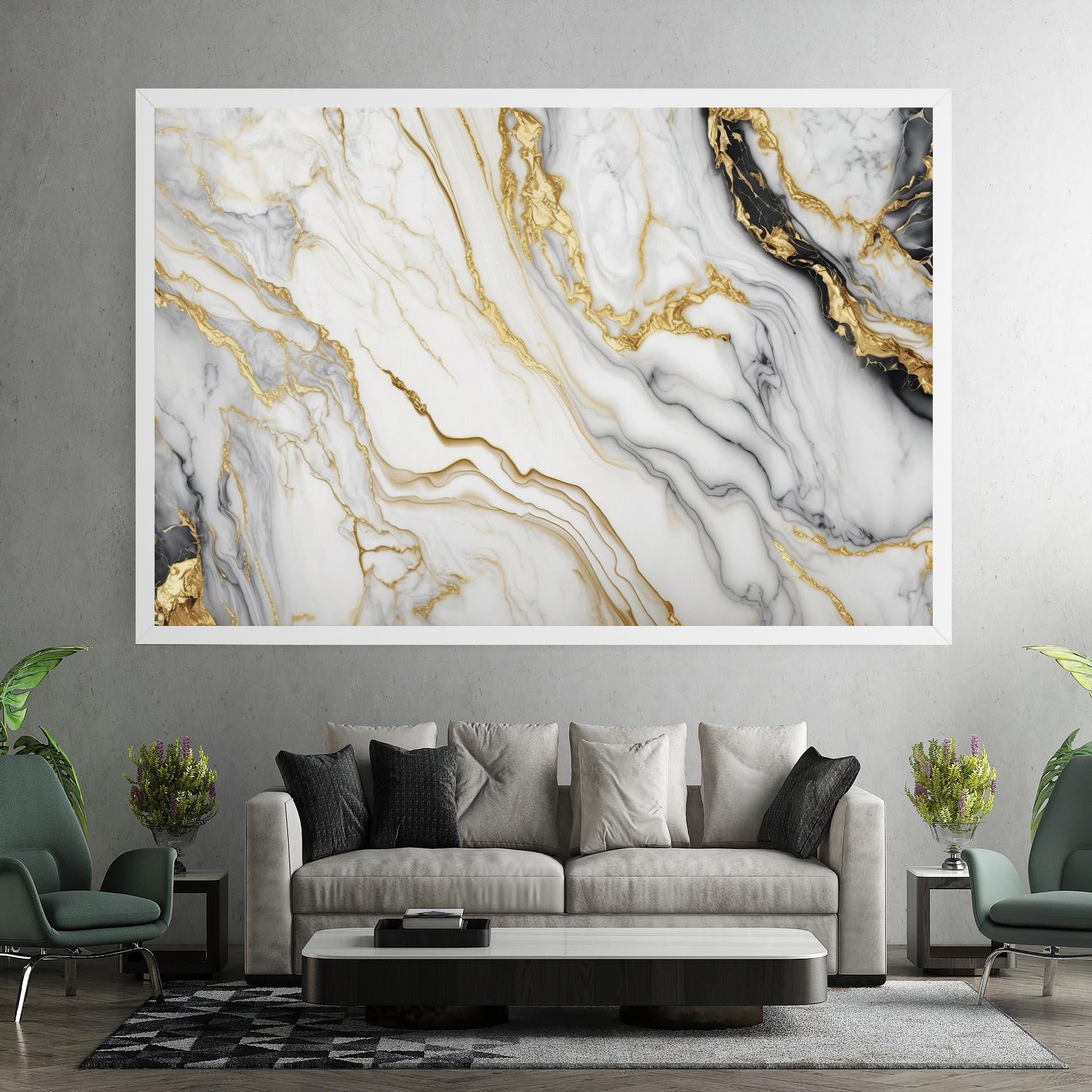 Leinwandbild White Golden Marble mockup 7