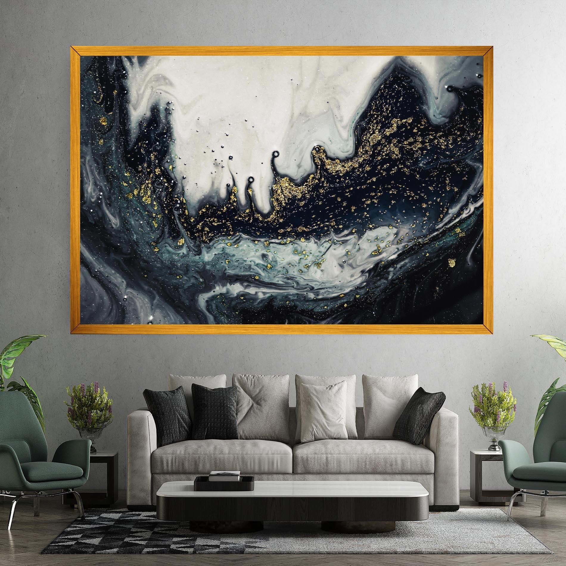 Leinwandbild Abstract Black mockup 7