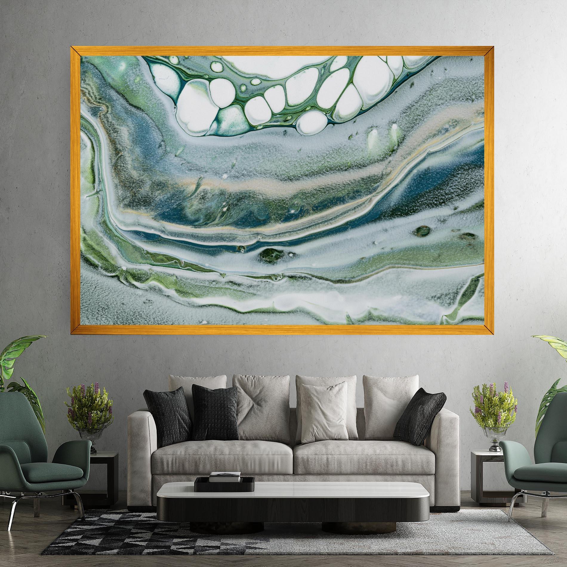 Leinwandbild Dark Green Liquid mockup 7