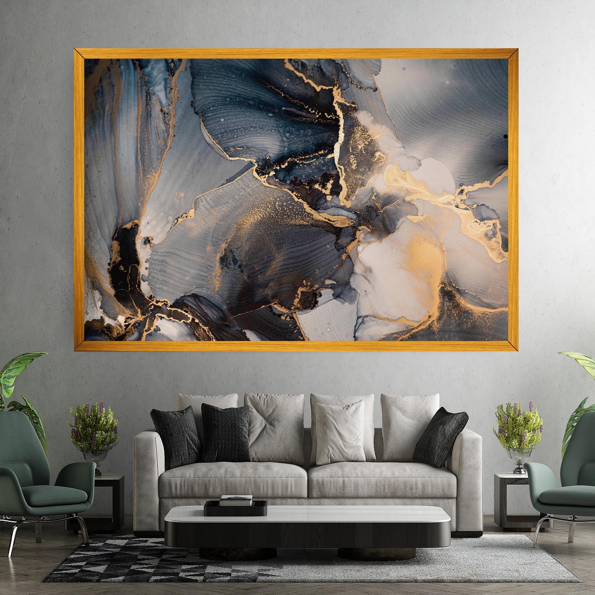 Leinwandbild Golden Abstract Marble mockup 7