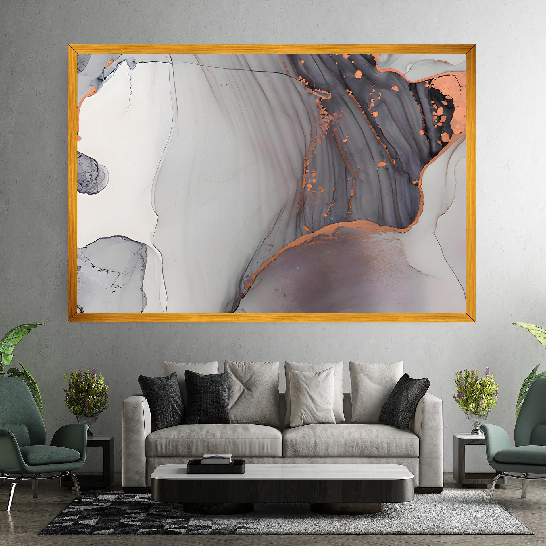 Leinwandbild Grey Pink Liquid Marble mockup 7