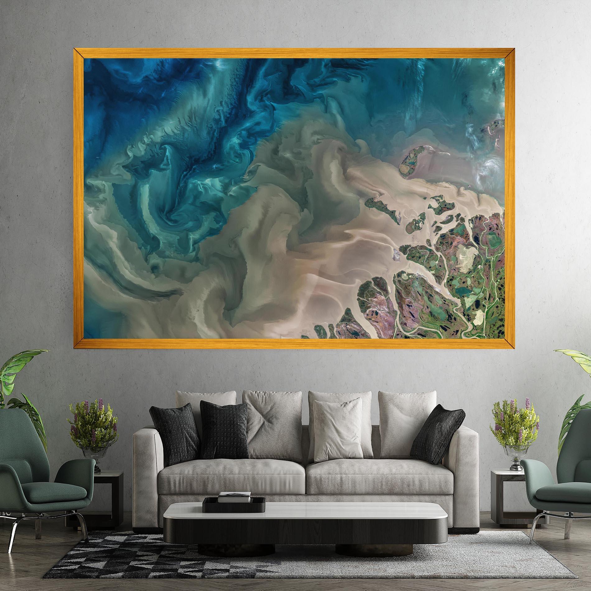 Leinwandbild Ocean Blue Marble mockup 7