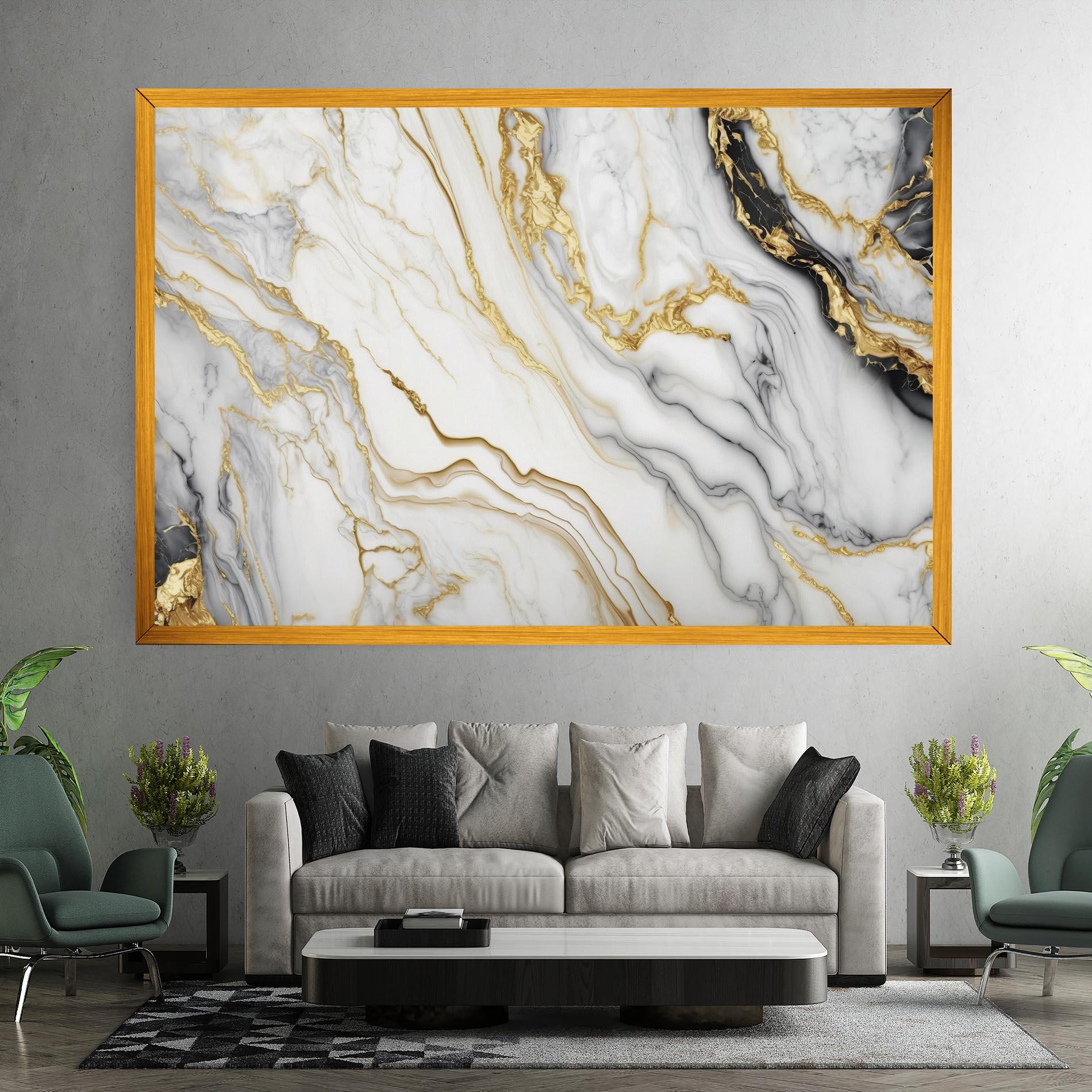 Leinwandbild White Golden Marble mockup 7