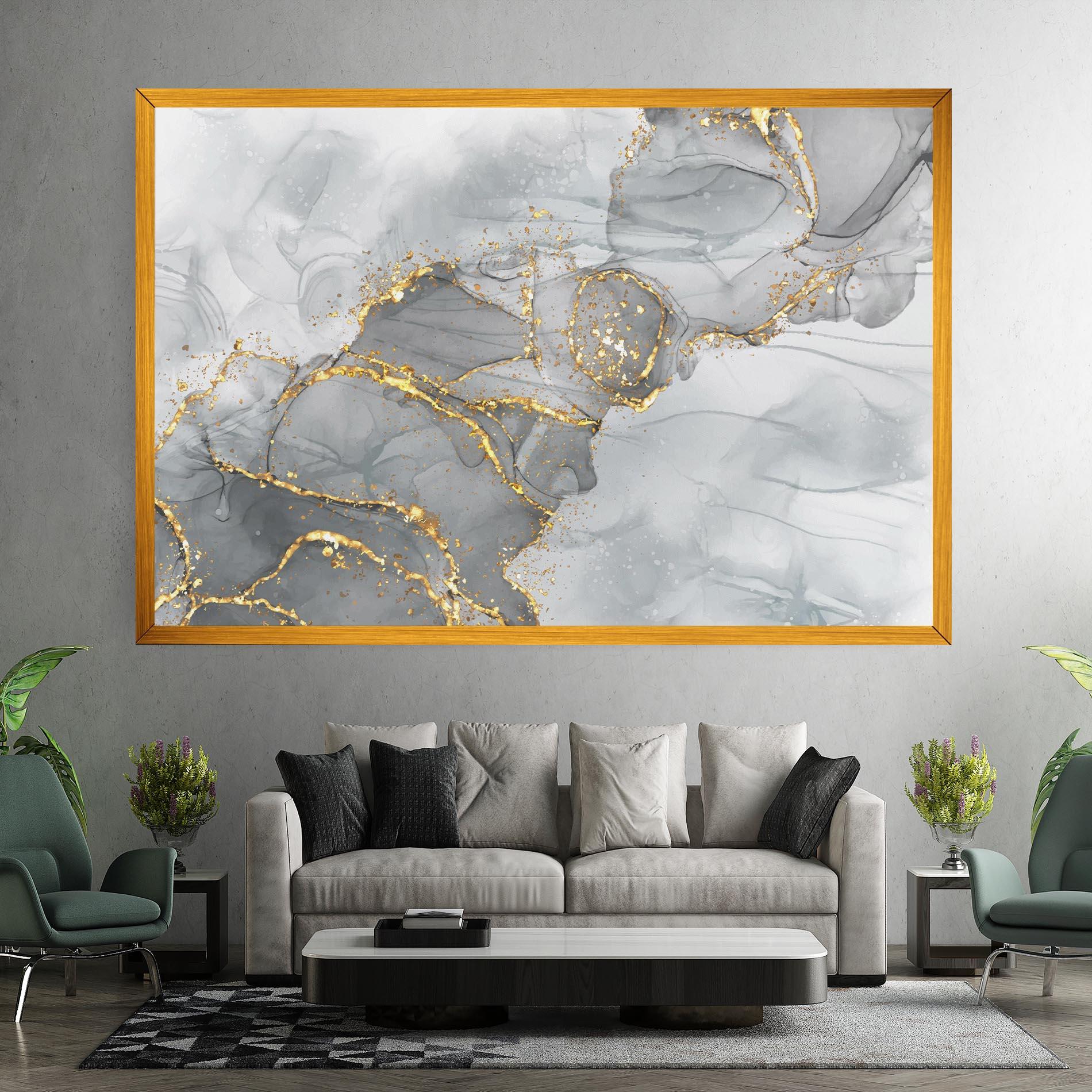 Leinwandbild White Ink Marble mockup 7