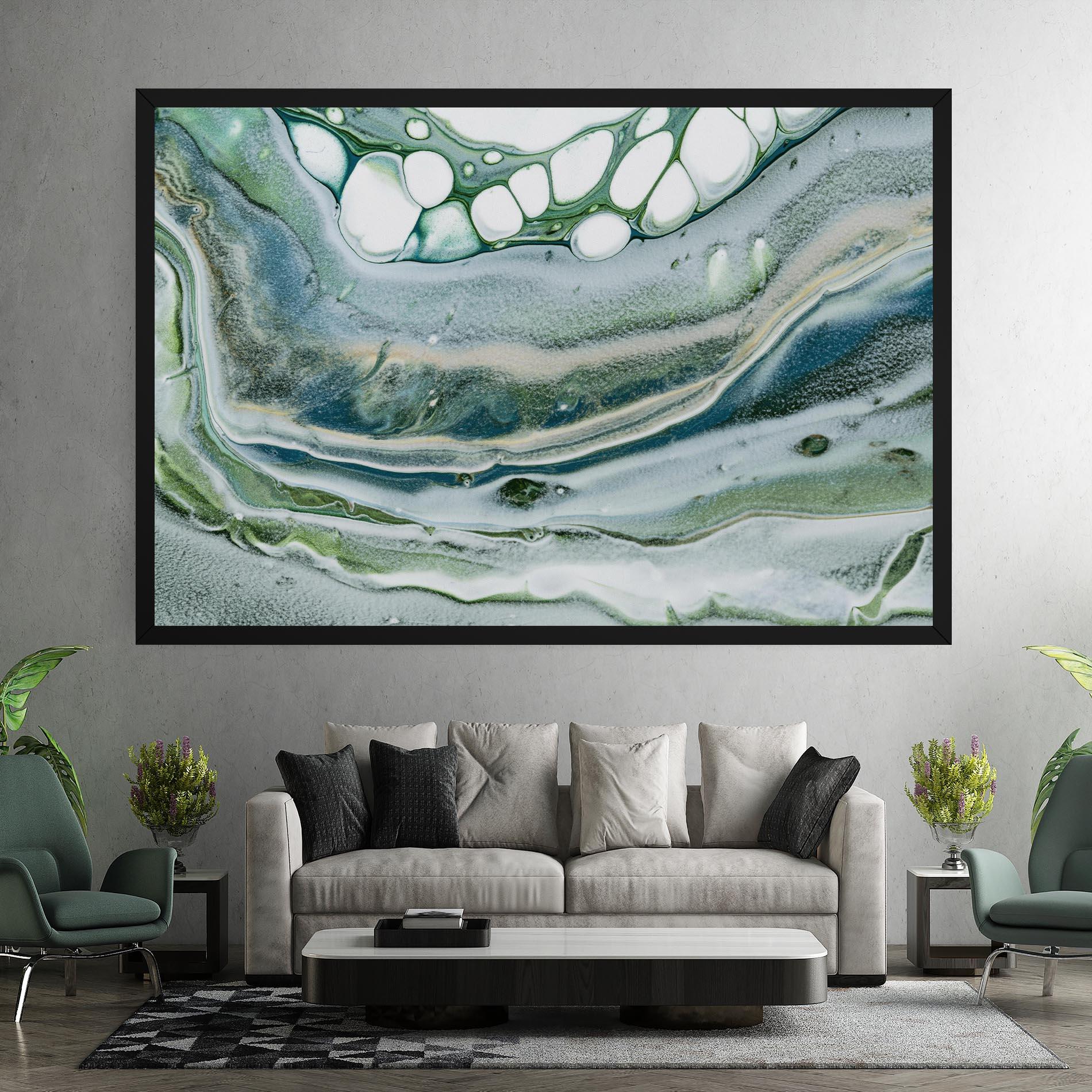 Leinwandbild Dark Green Liquid mockup 7