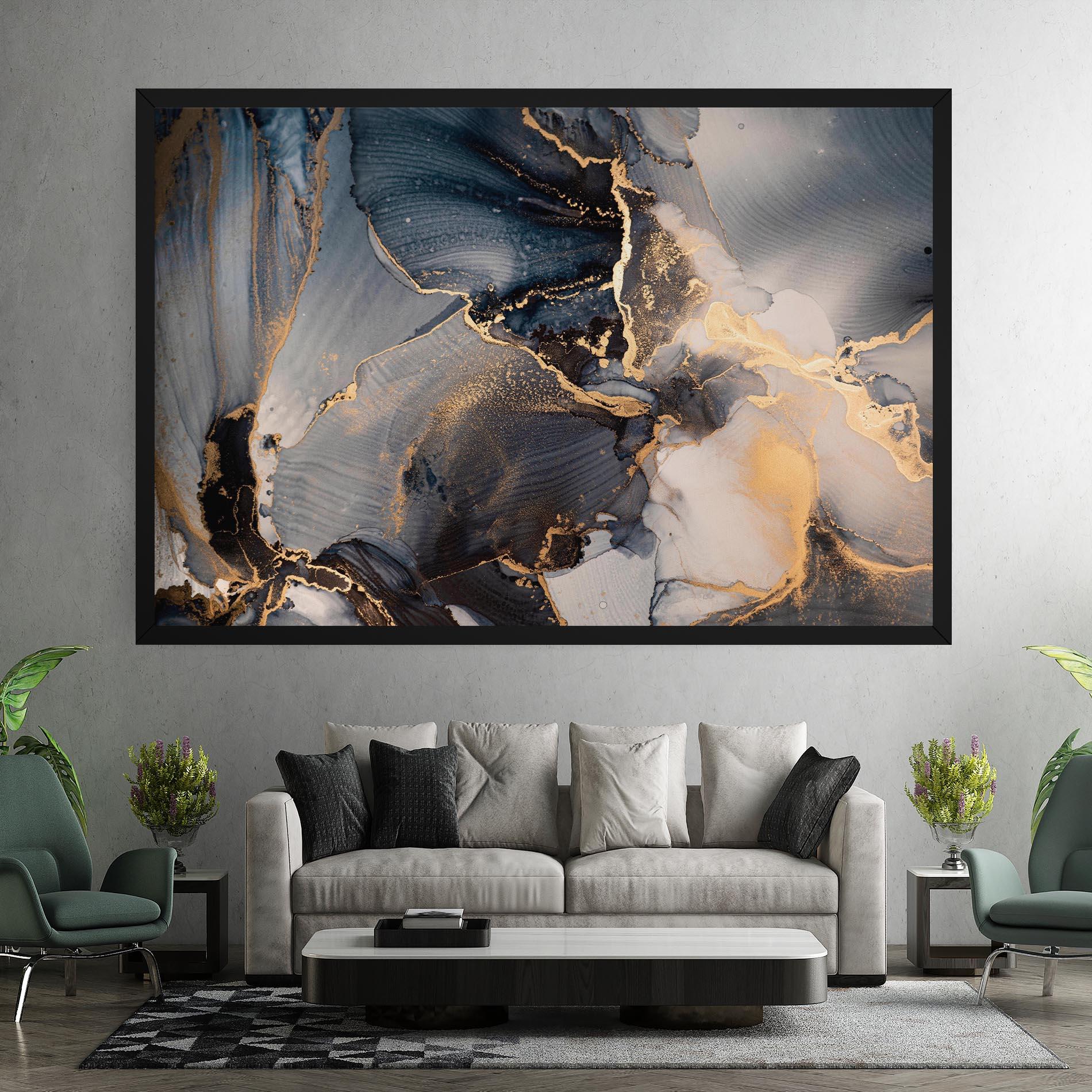 Leinwandbild Golden Abstract Marble mockup 7