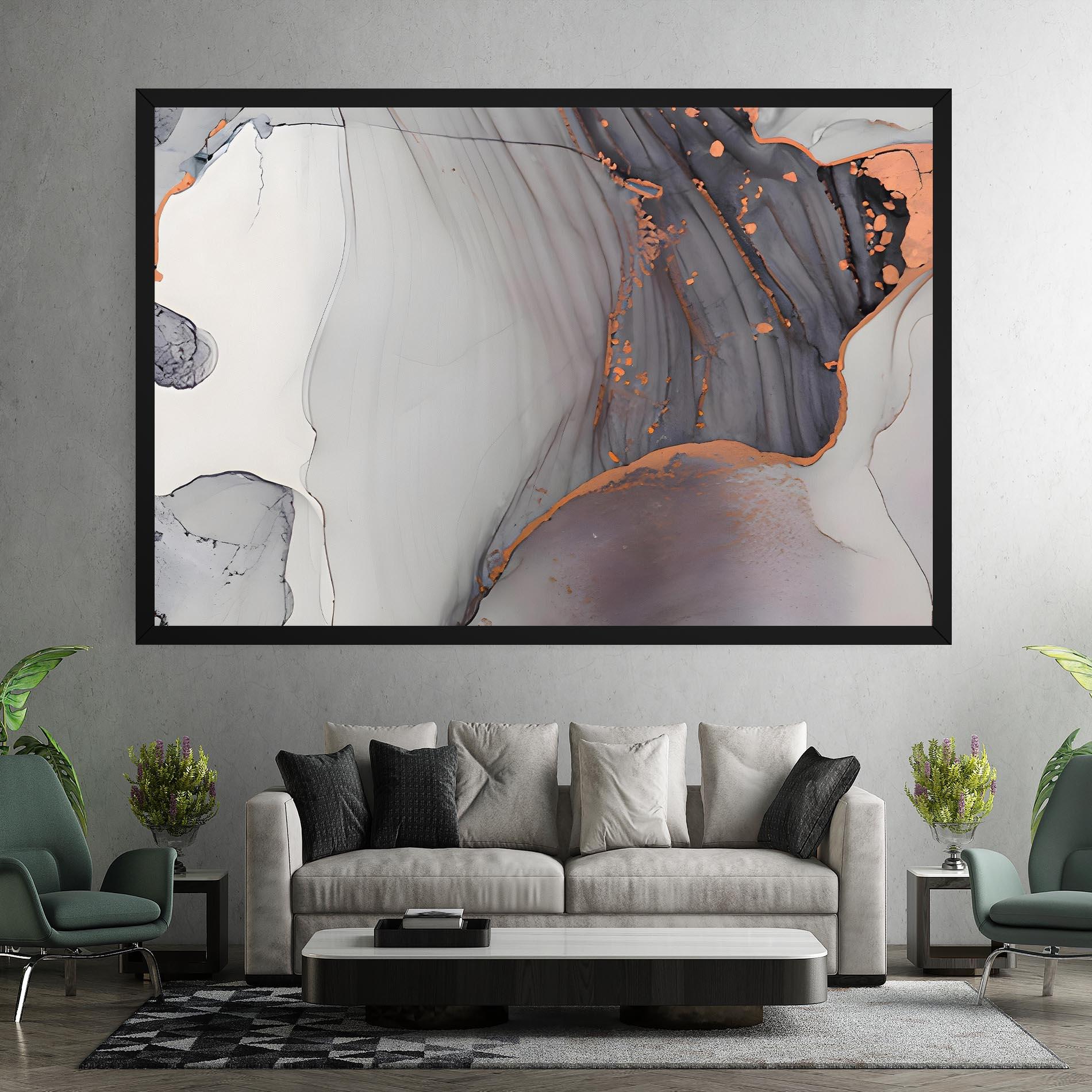 Leinwandbild Grey Pink Liquid Marble mockup 7