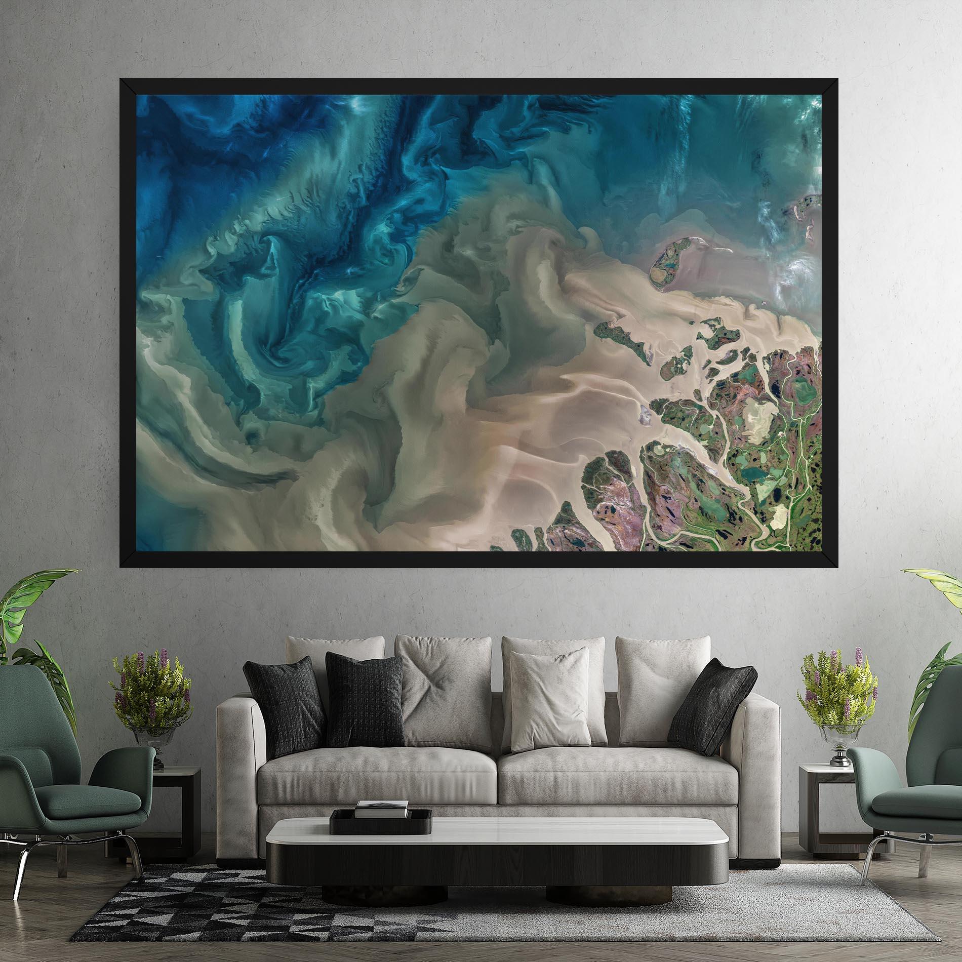 Leinwandbild Ocean Blue Marble mockup 7