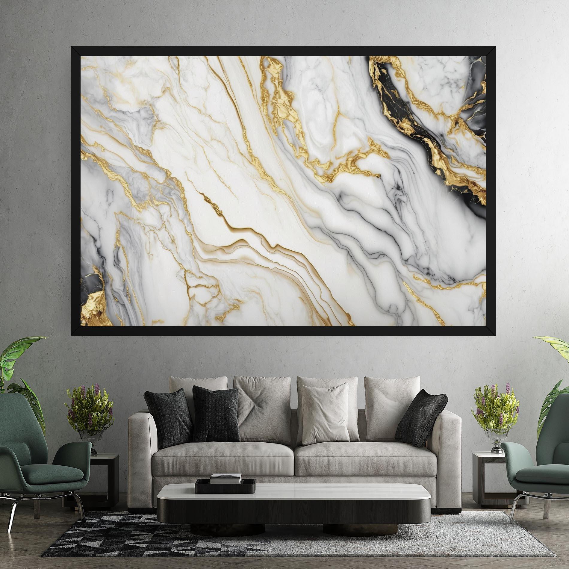 Leinwandbild White Golden Marble mockup 7