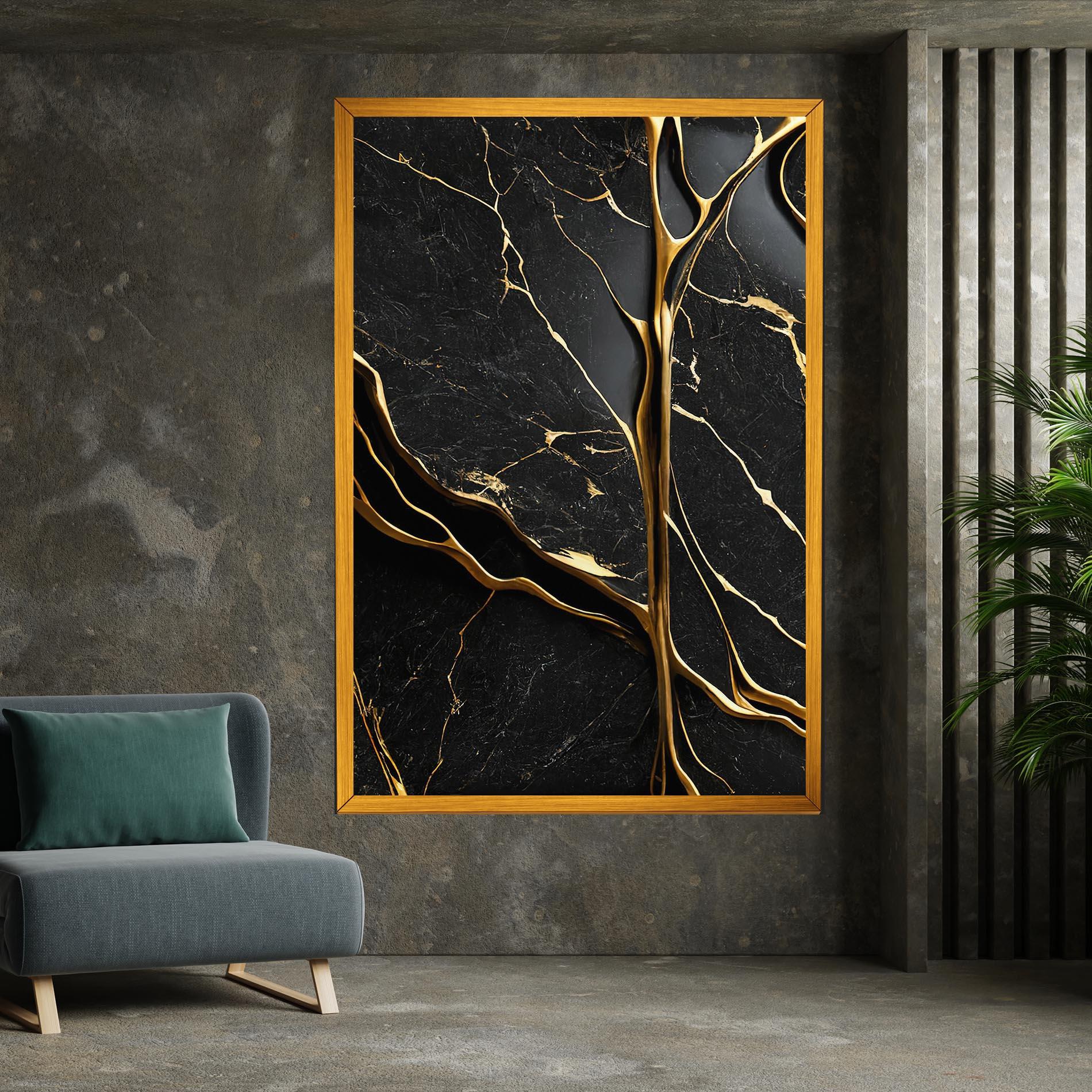 Leinwandbild Black Square Marble mockup 7
