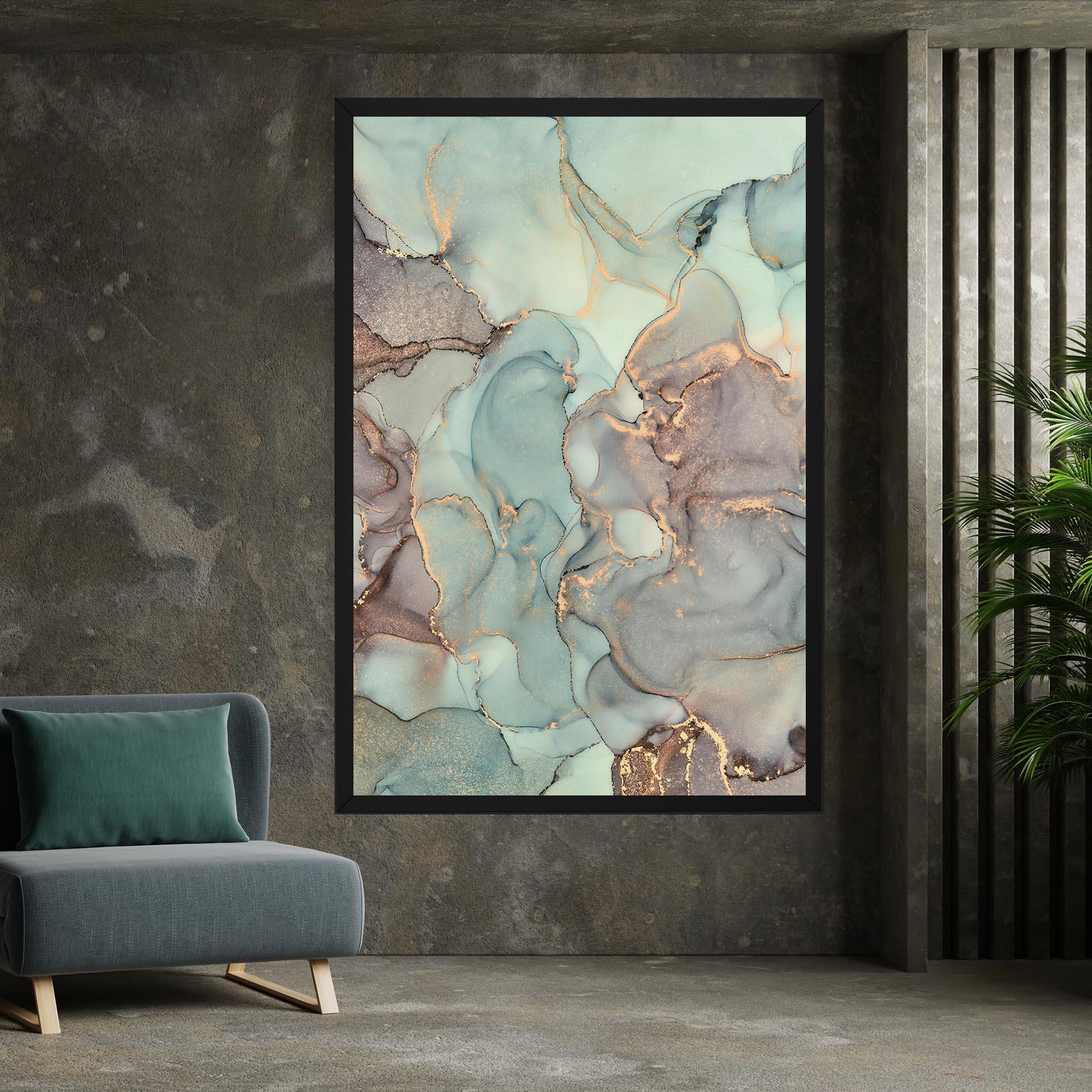 Leinwandbild Abstract Turquoise Marble mockup 7