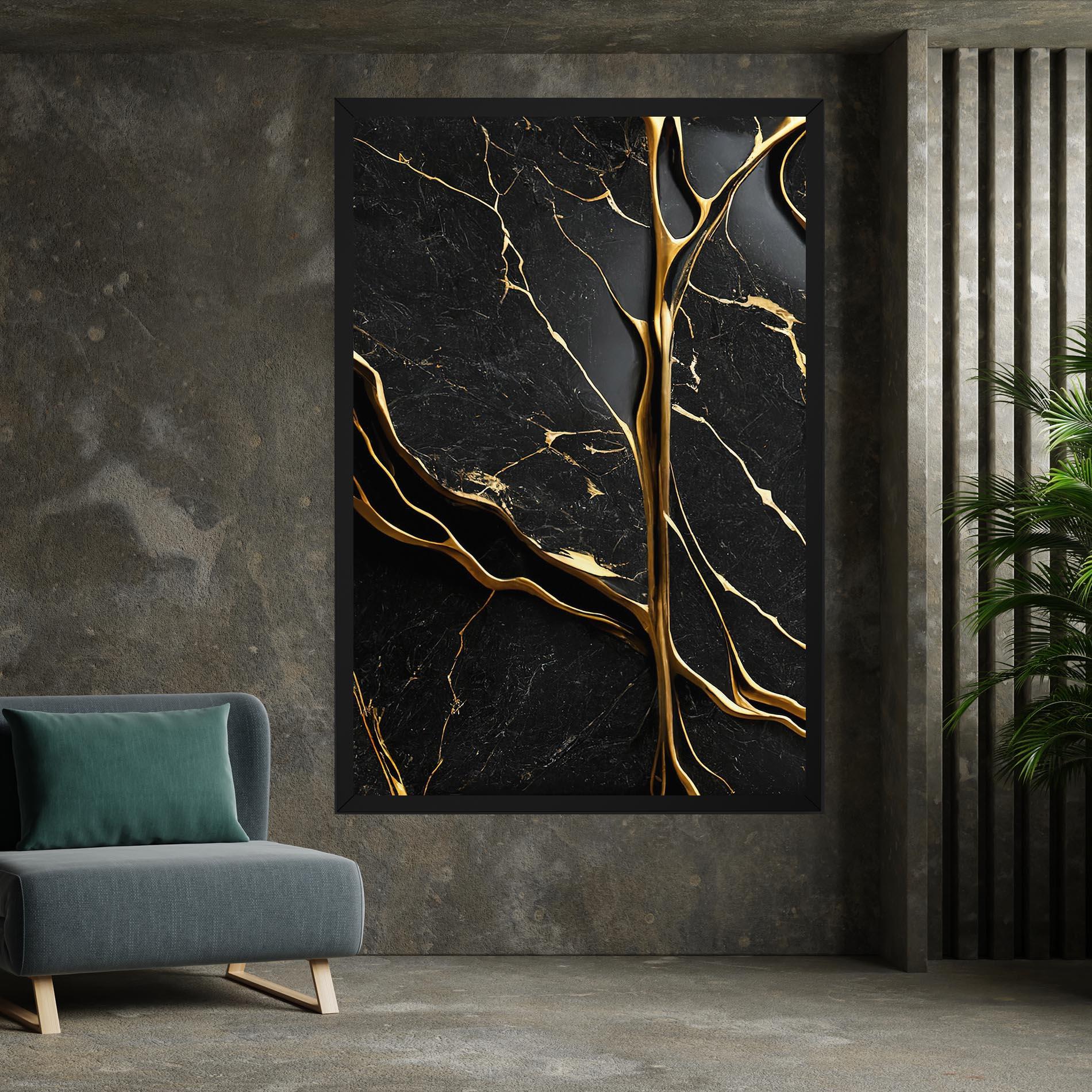 Leinwandbild Black Square Marble mockup 7