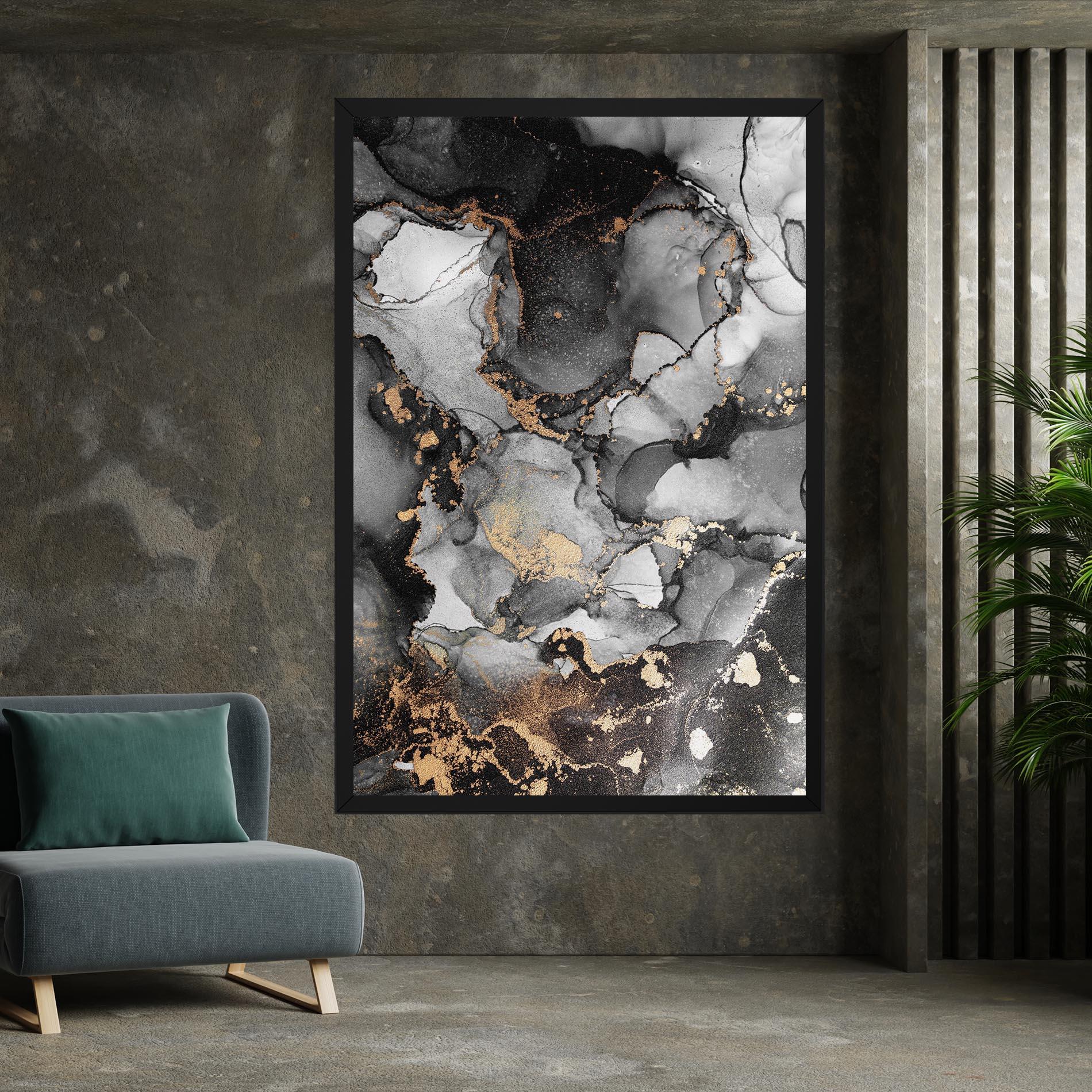 Leinwandbild Grey Gold Marble mockup 7