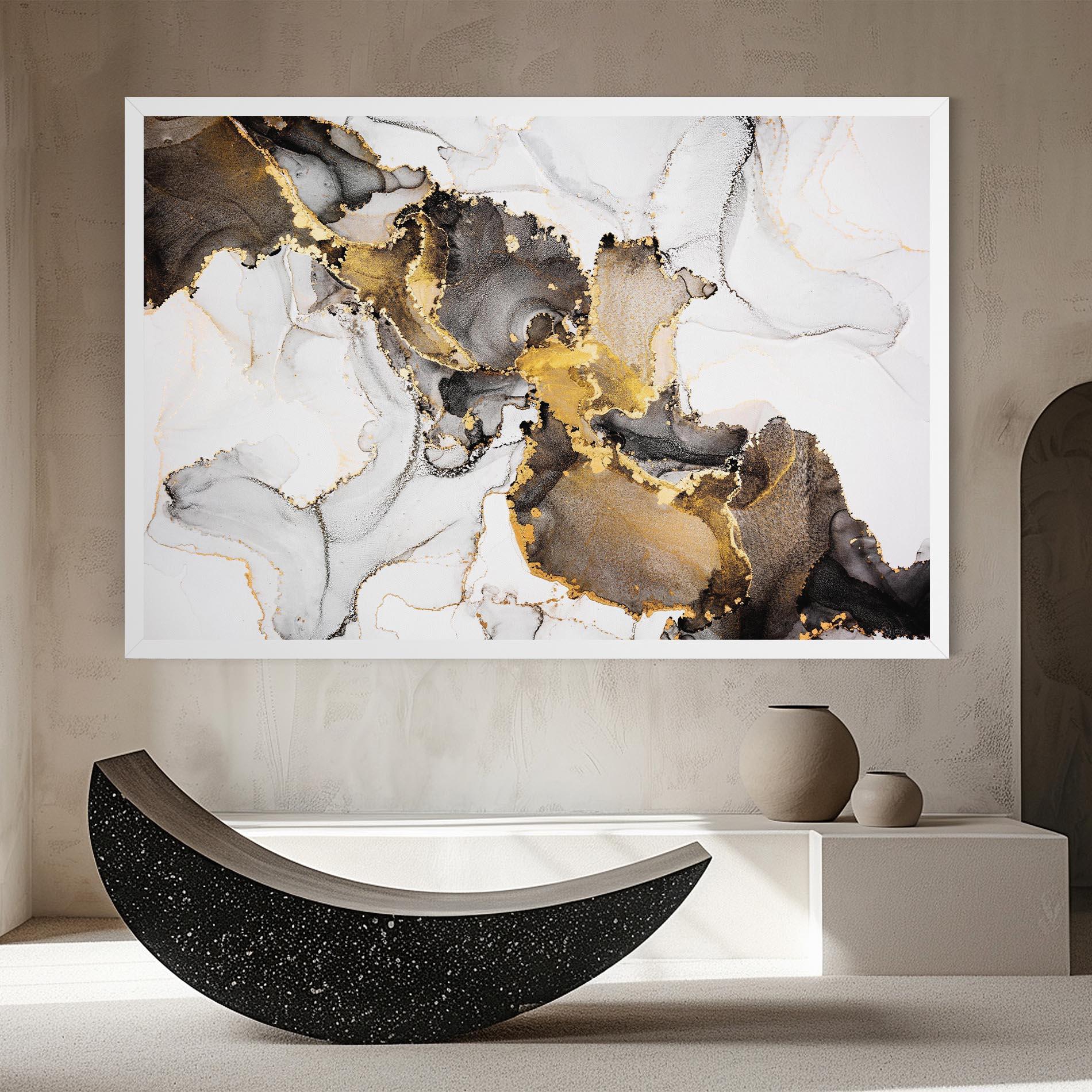 Leinwandbild Golden Marble Shades mockup 8