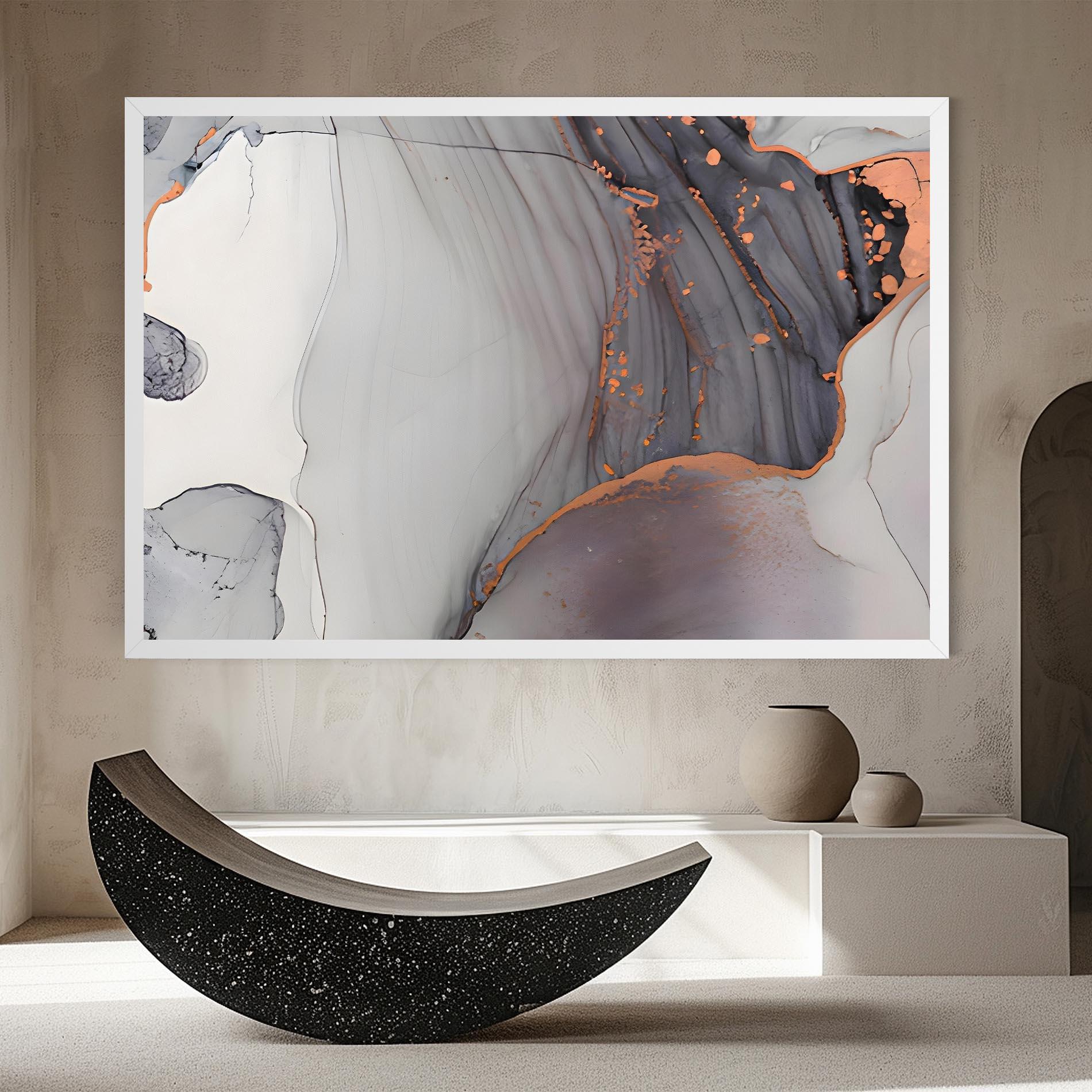 Leinwandbild Grey Pink Liquid Marble mockup 8