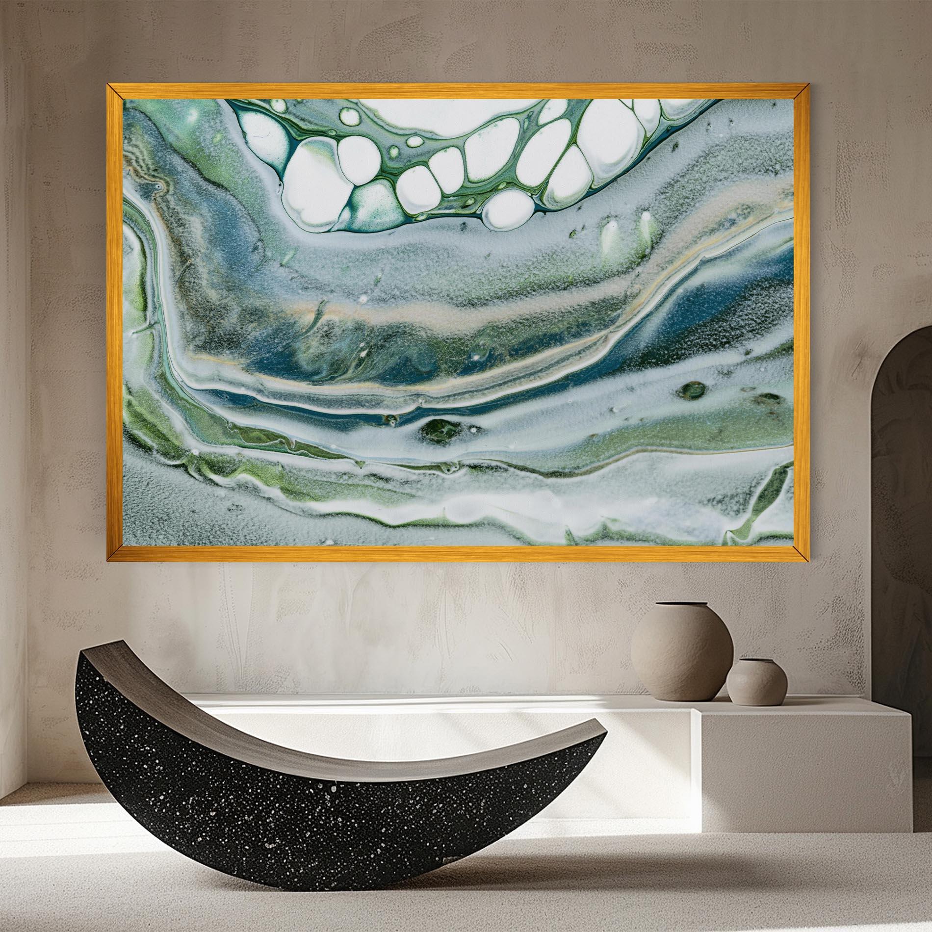 Leinwandbild Dark Green Liquid mockup 8