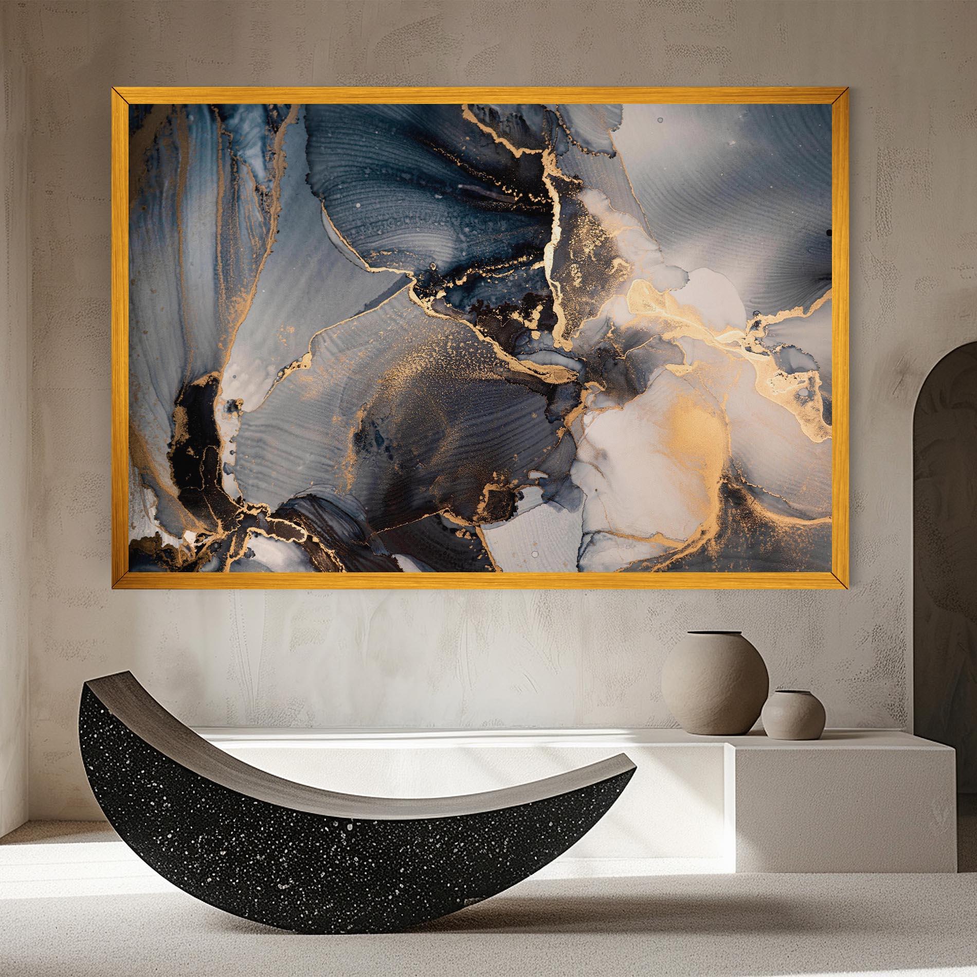 Leinwandbild Golden Abstract Marble mockup 8