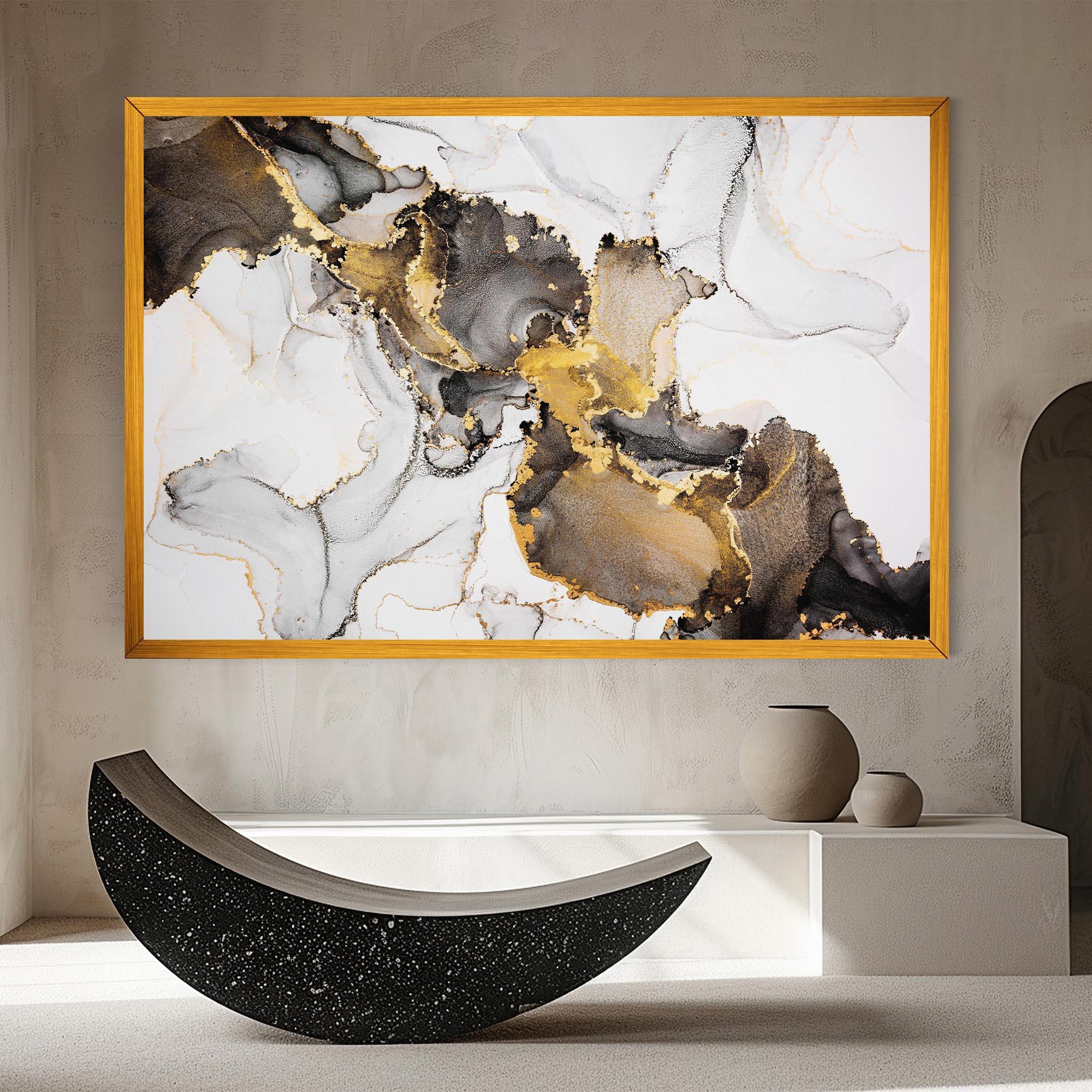 Leinwandbild Golden Marble Shades mockup 8