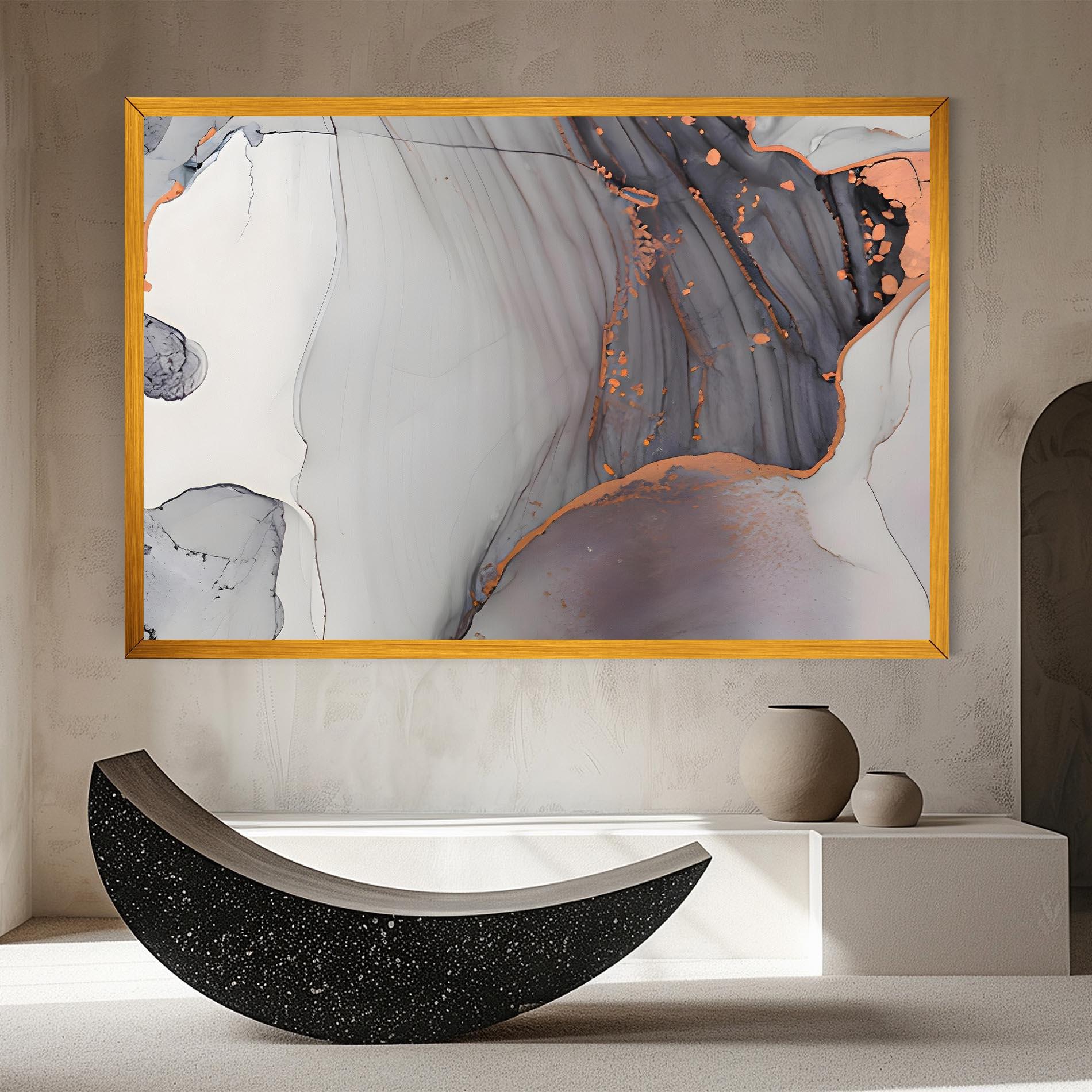 Leinwandbild Grey Pink Liquid Marble mockup 8