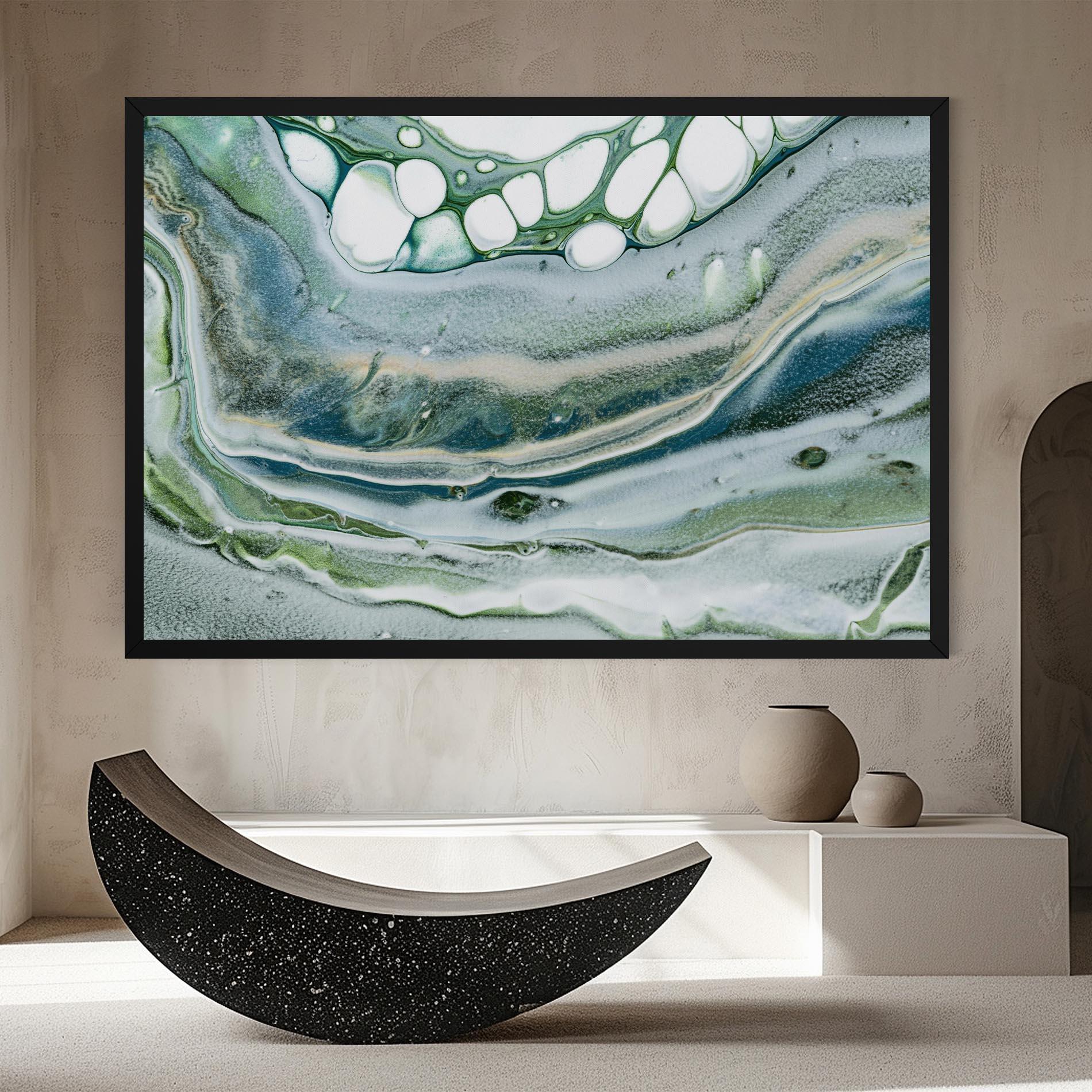 Leinwandbild Dark Green Liquid mockup 8