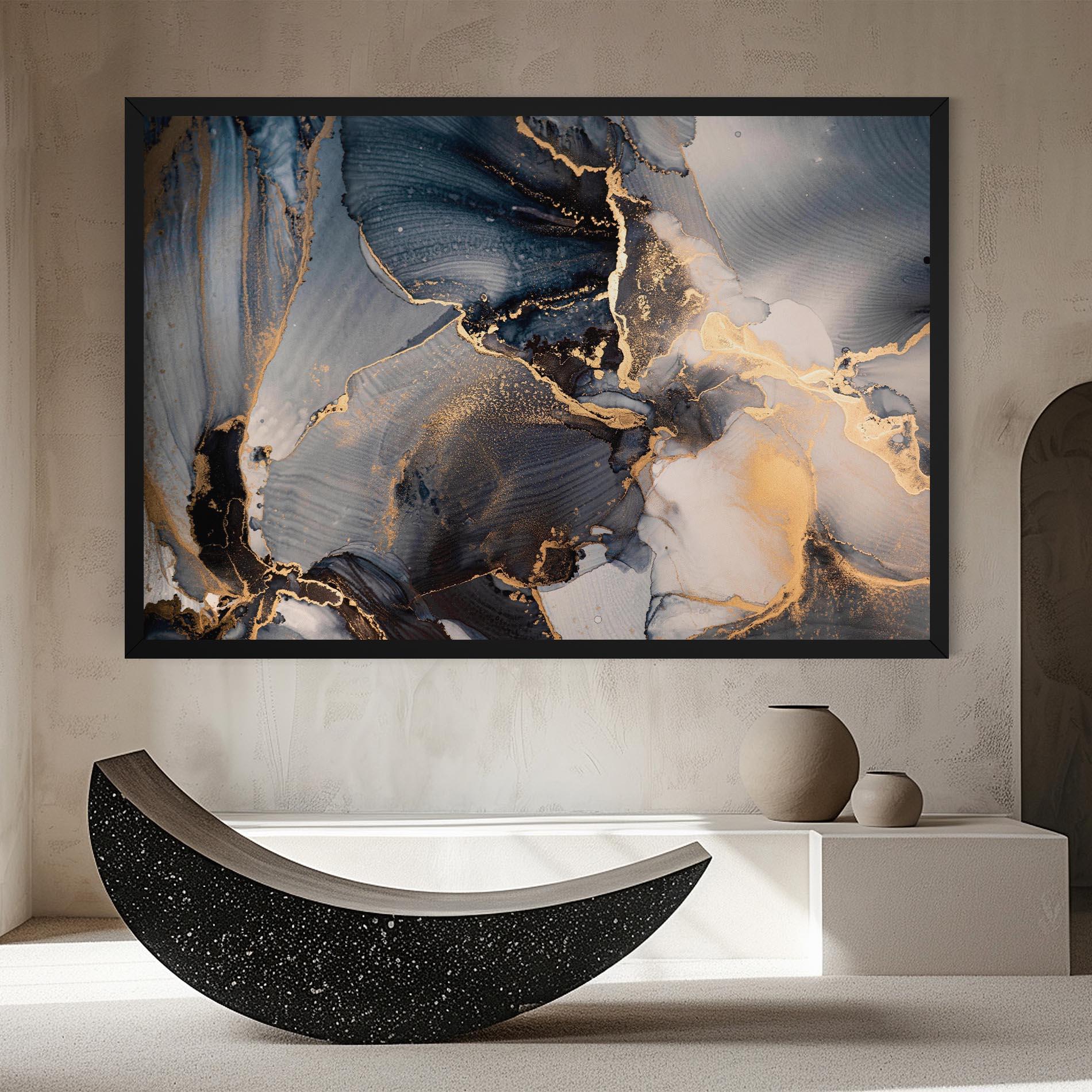 Leinwandbild Golden Abstract Marble mockup 8