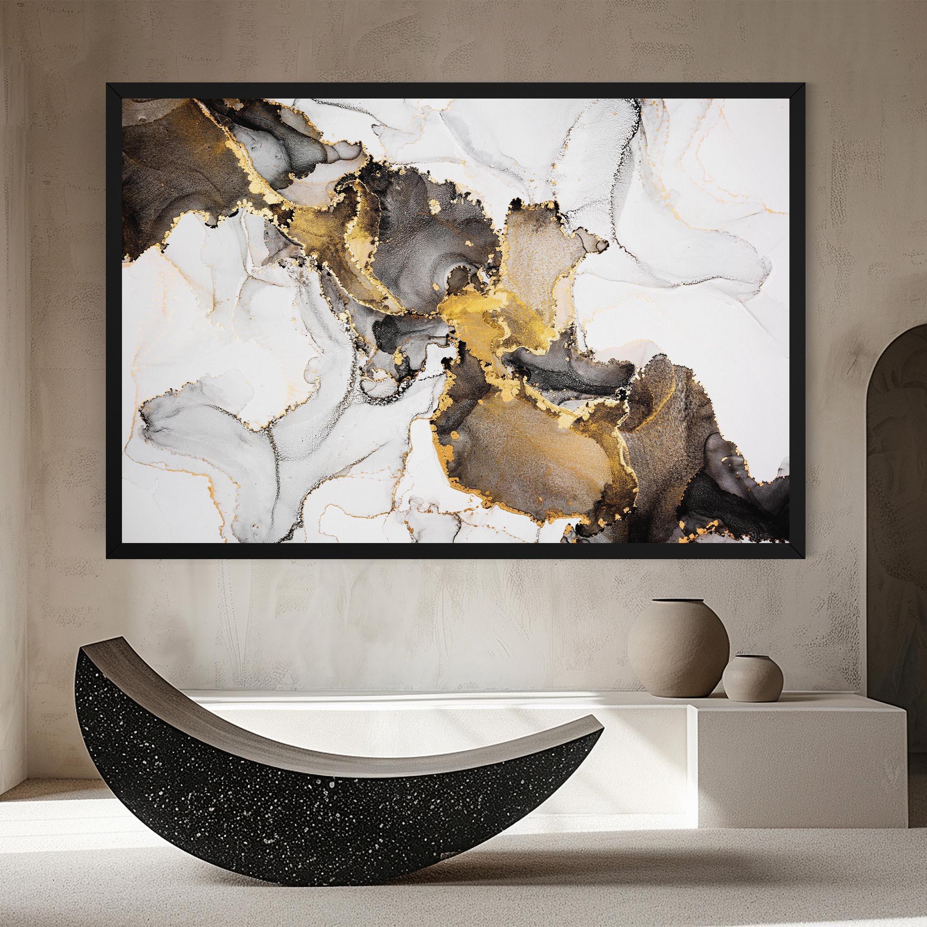 Leinwandbild Golden Marble Shades mockup 8