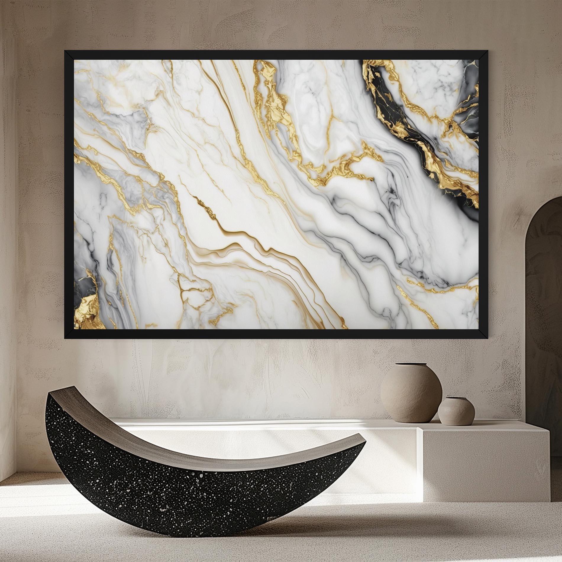 Leinwandbild White Golden Marble mockup 8
