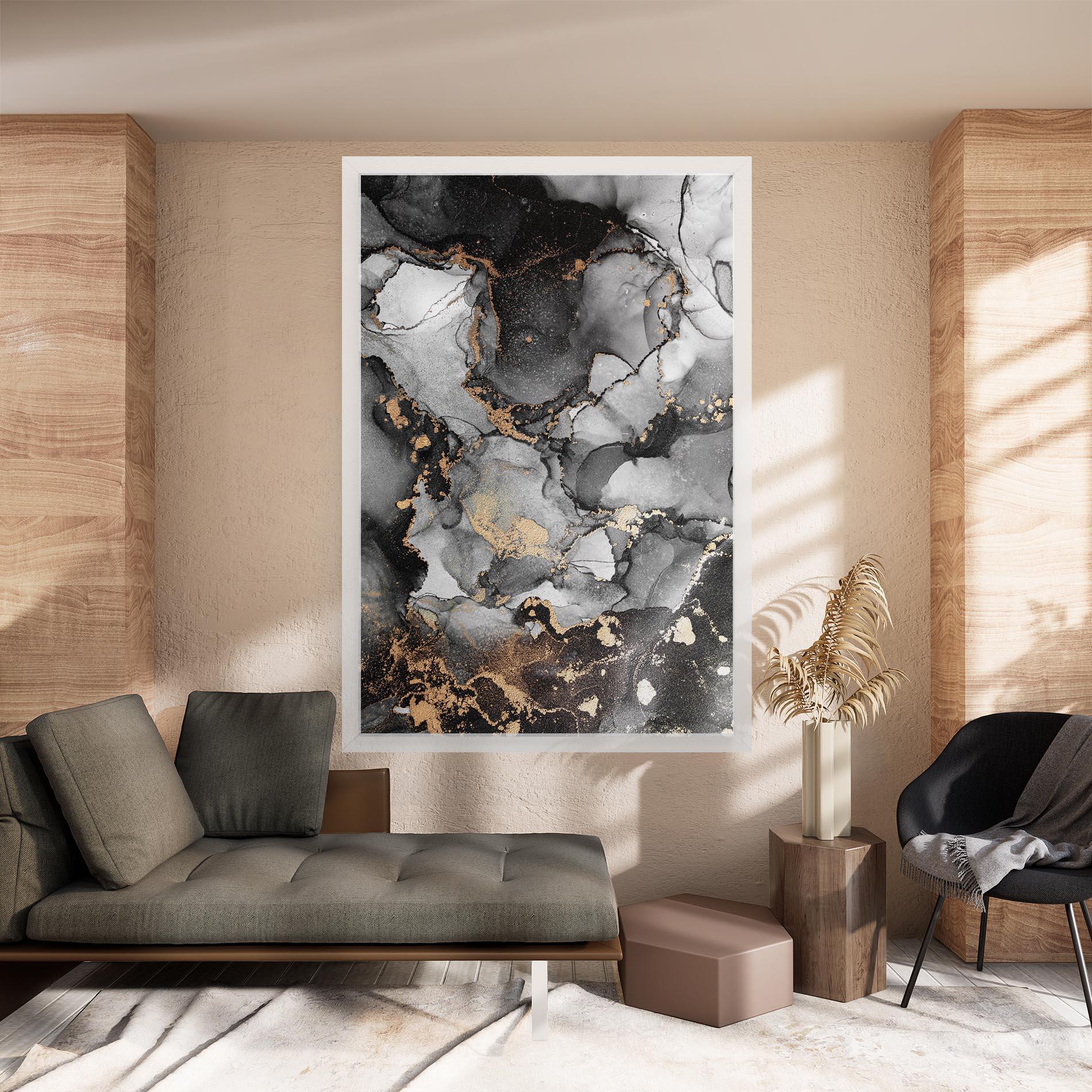 Leinwandbild Grey Gold Marble mockup 8