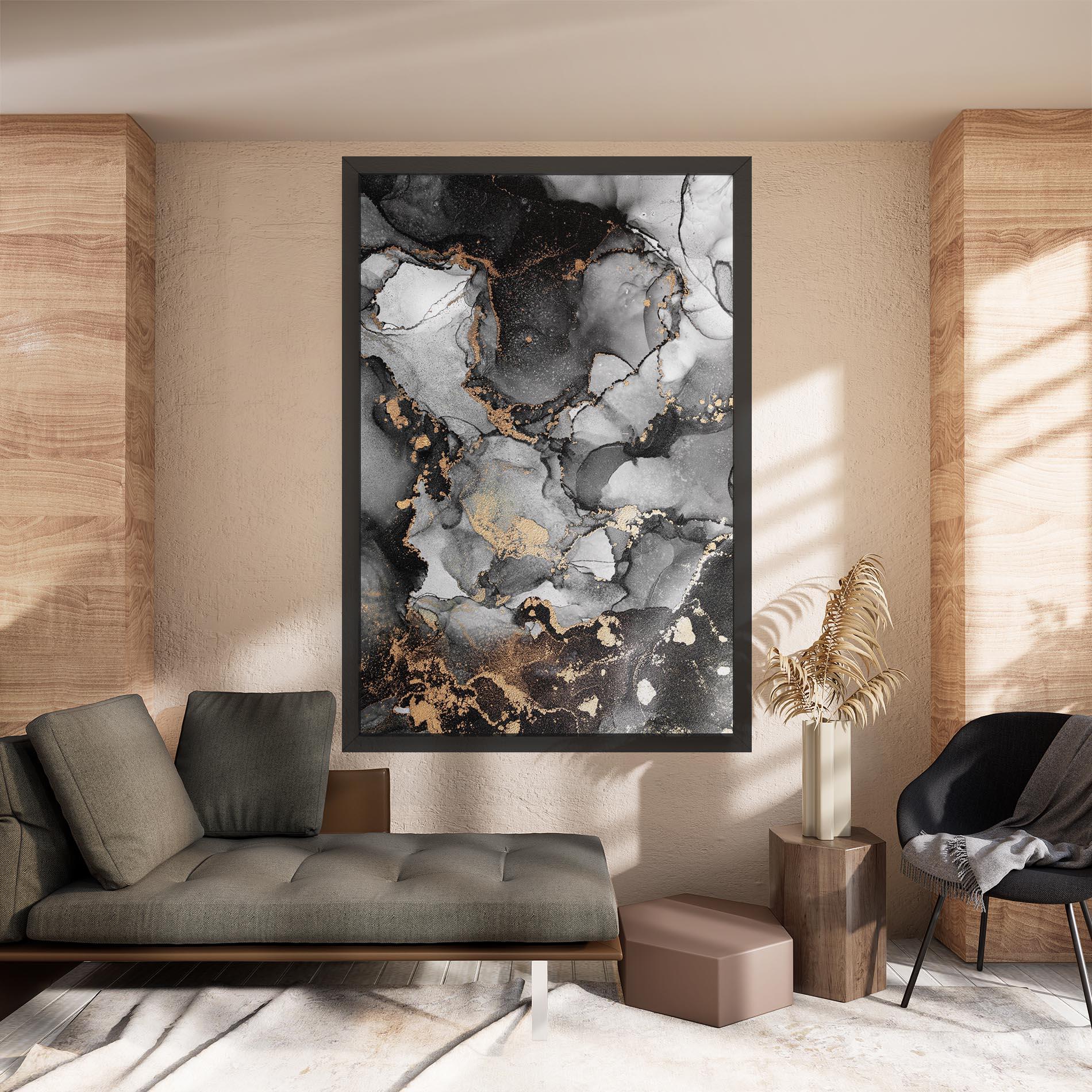 Leinwandbild Grey Gold Marble mockup 8