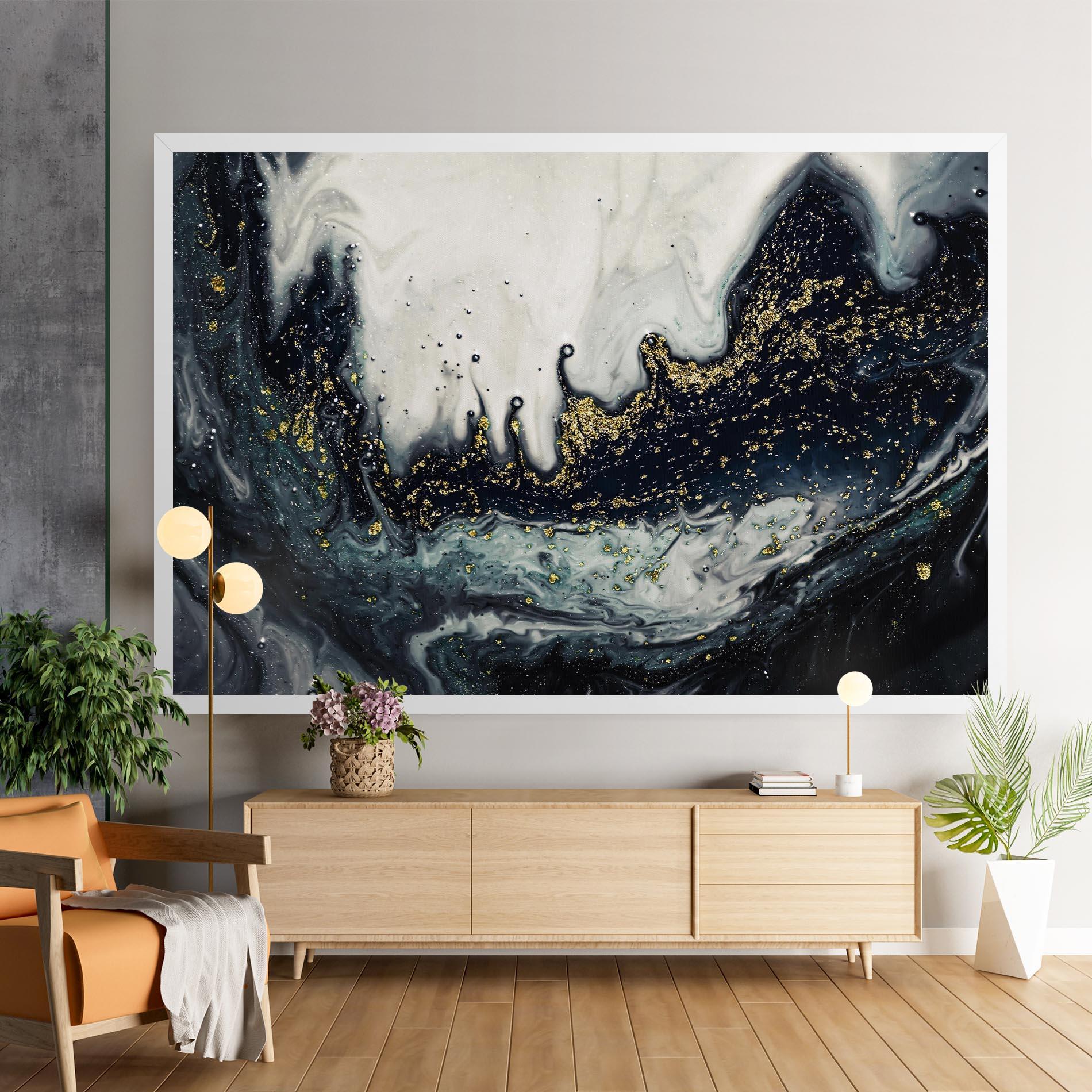 Leinwandbild Abstract Black mockup 9