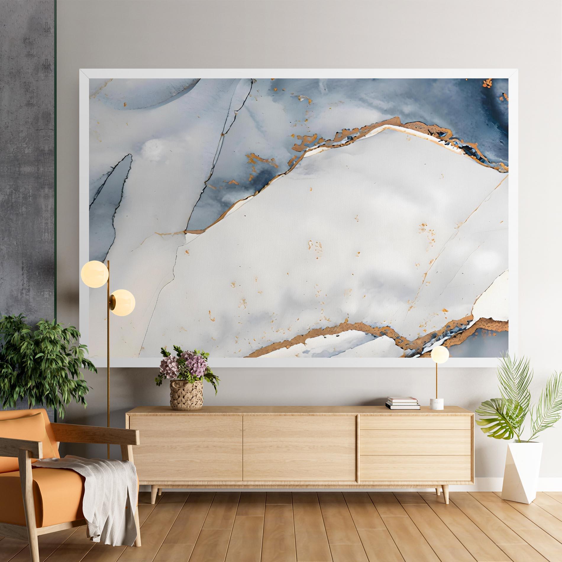 Leinwandbild Blue Watercolor mockup 9