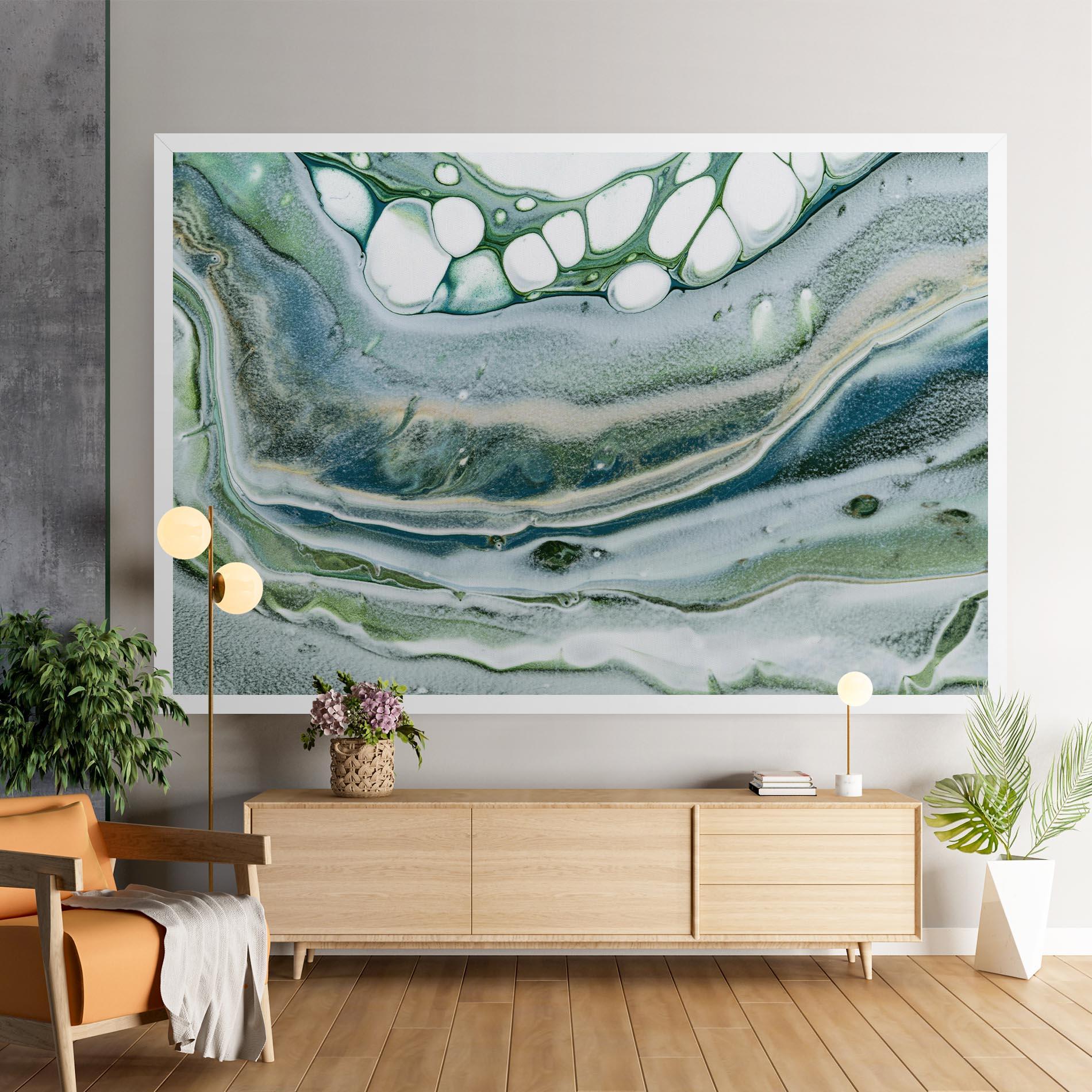 Leinwandbild Dark Green Liquid mockup 9