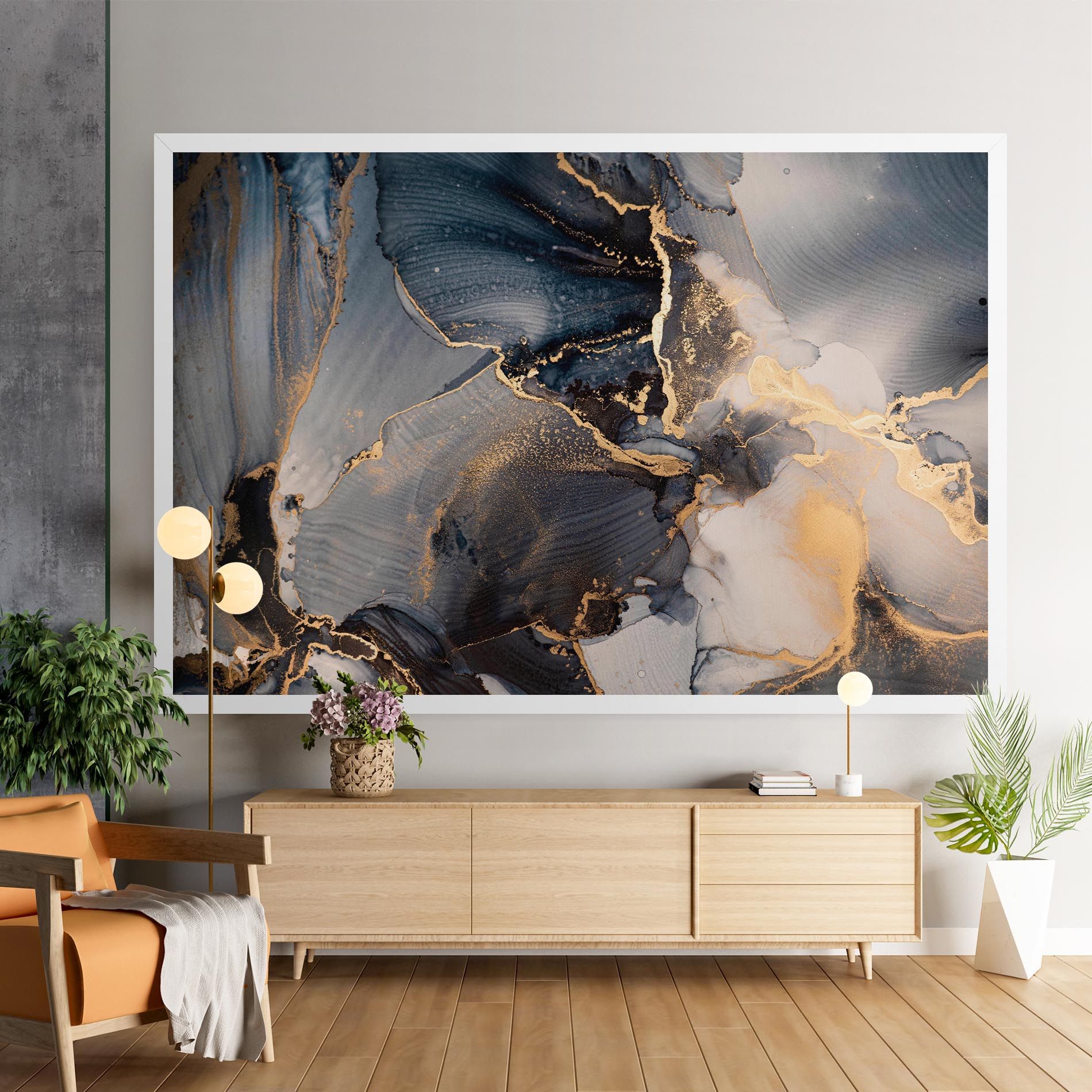 Golden Abstract Marble mockup 9